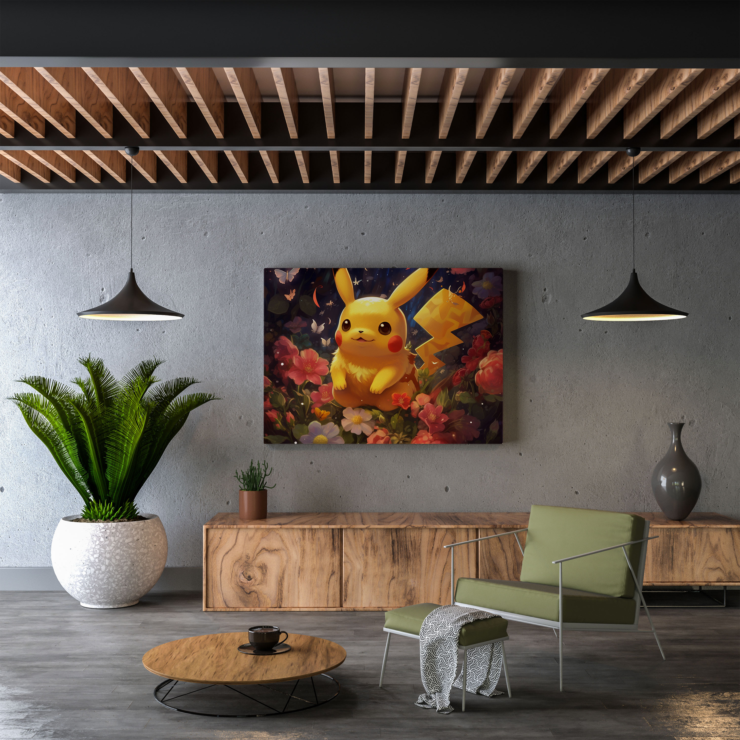 Pokemon Canvas Print - Whimsical Pikachu Fairy Tale Wall Art - Pokemon, Wall Decoration, Pikachu, Pokemon