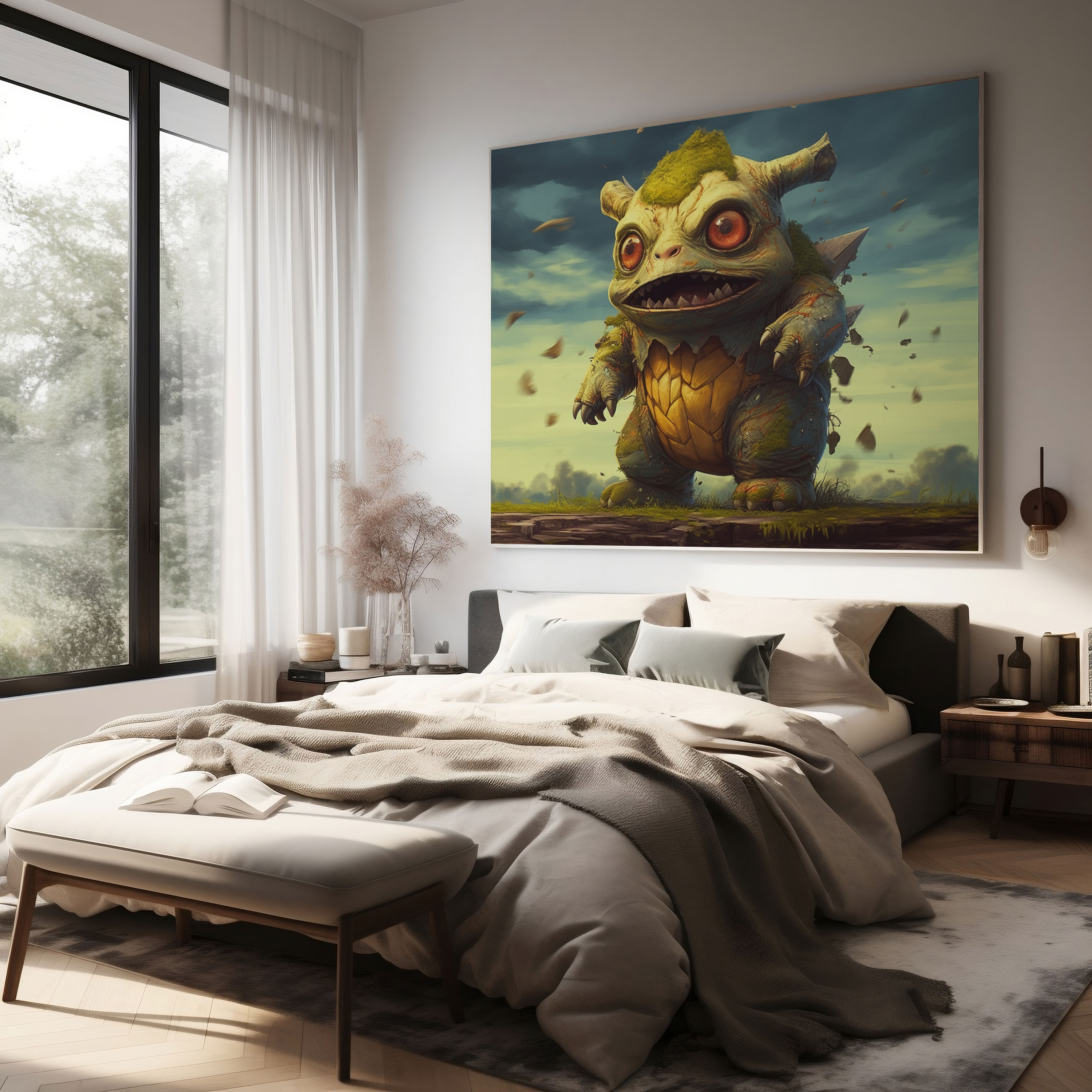 Pokemon Wall Art: Pop Culture Mashup With Famous Art Style Canvas Print - Pokemon, Home Decoration, Famous Art Style, Canvas Wall Art