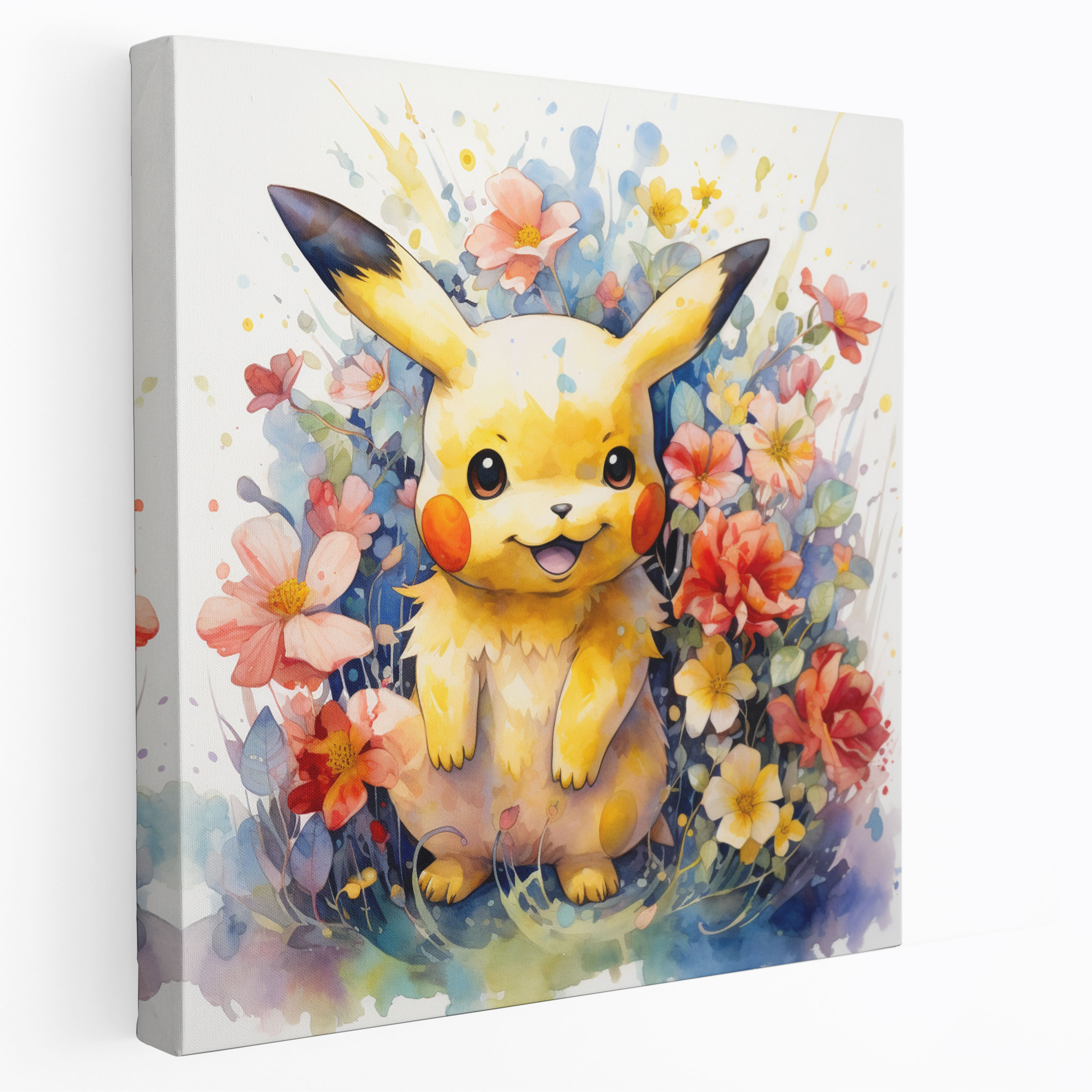 Pokemon Canvas Print - Colorful Watercolor Pikachu Wall Art - Pokemon, Canvas Print, Pikachu, Canvas