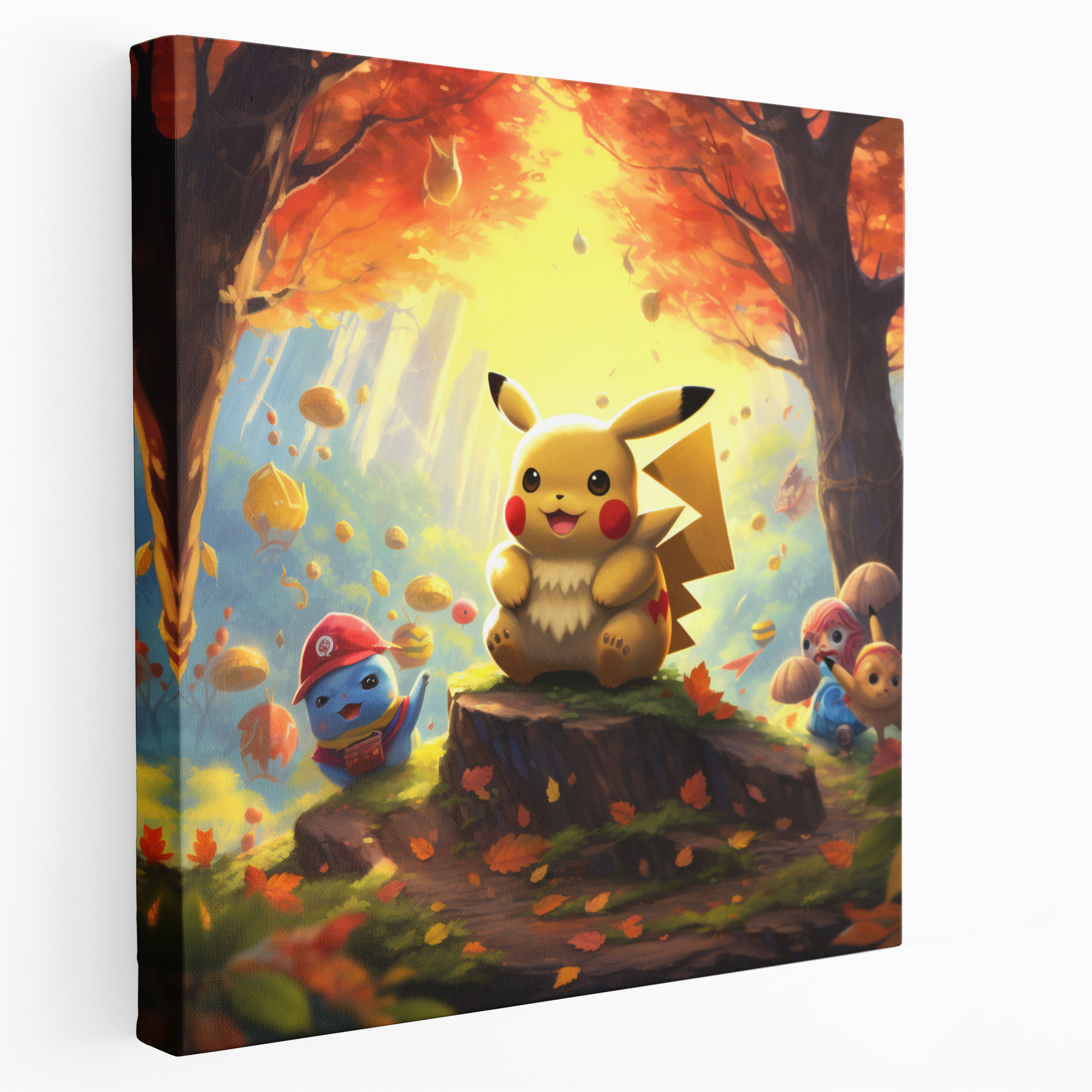 Pokemon Wall Decoration - Pikachu And Friends In Autumn Forest - Pokemon, Pokemon, Digital Painting, Autumn Colors