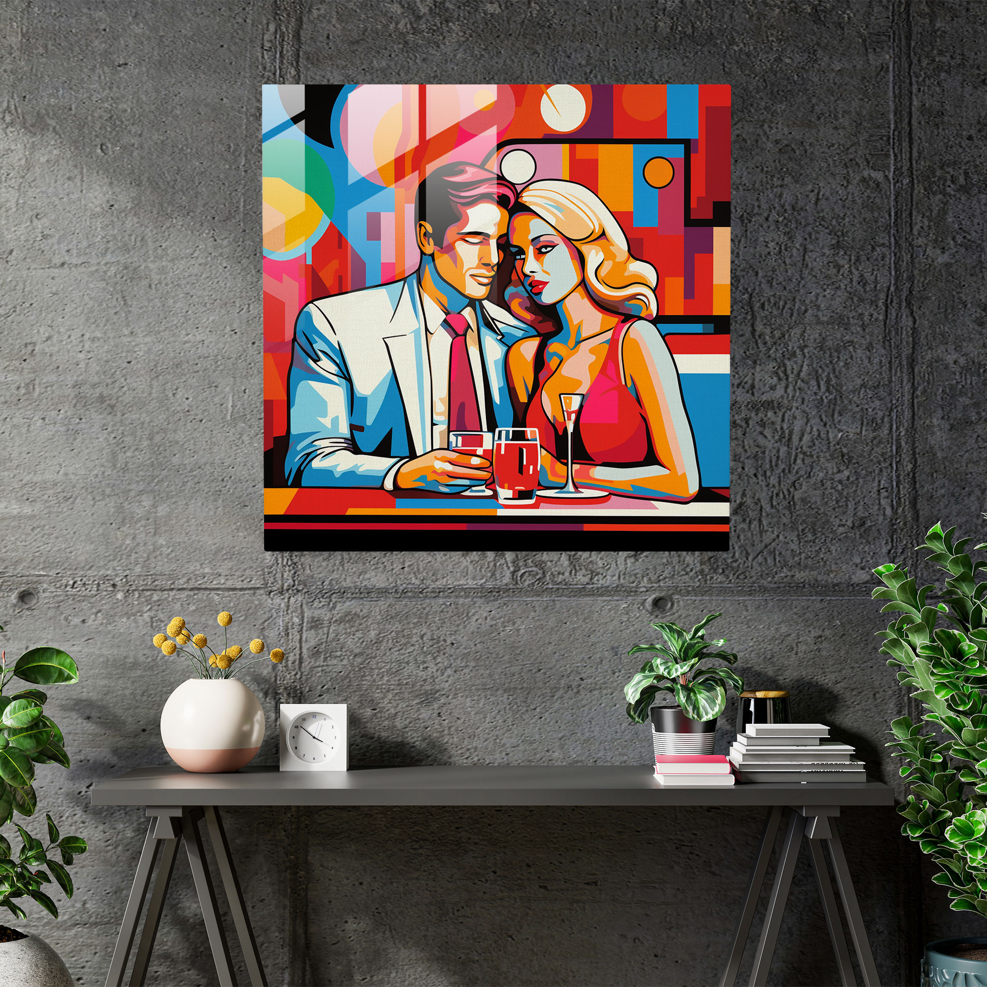 Pulp Fiction Cam Tablo - Duvar Dekorasyonu Pop Art Tasarımı