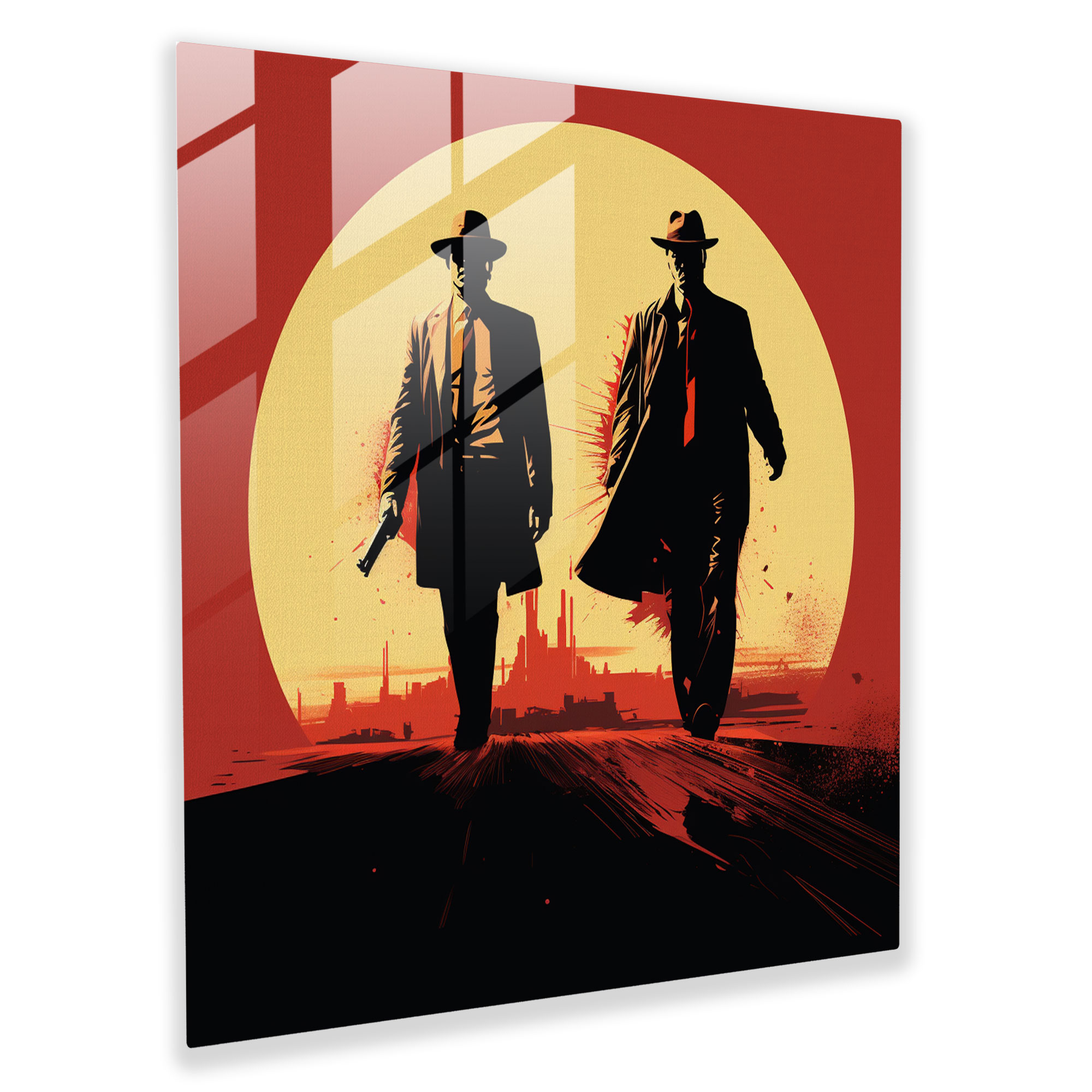 Killer Chronicles Glass Print - Pulp Fiction, Modern Art, Illustration, Glass Wall Art