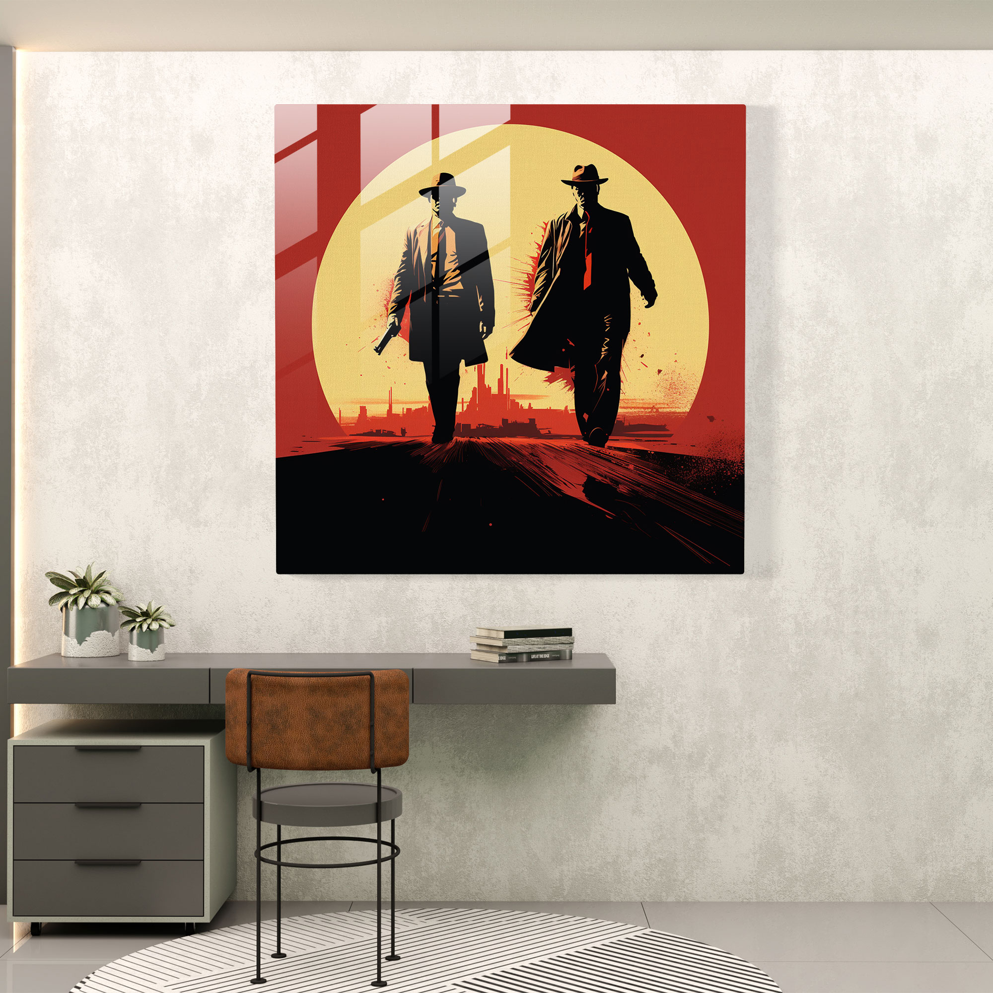 Killer Chronicles Glass Print - Pulp Fiction, Modern Art, Illustration, Glass Wall Art