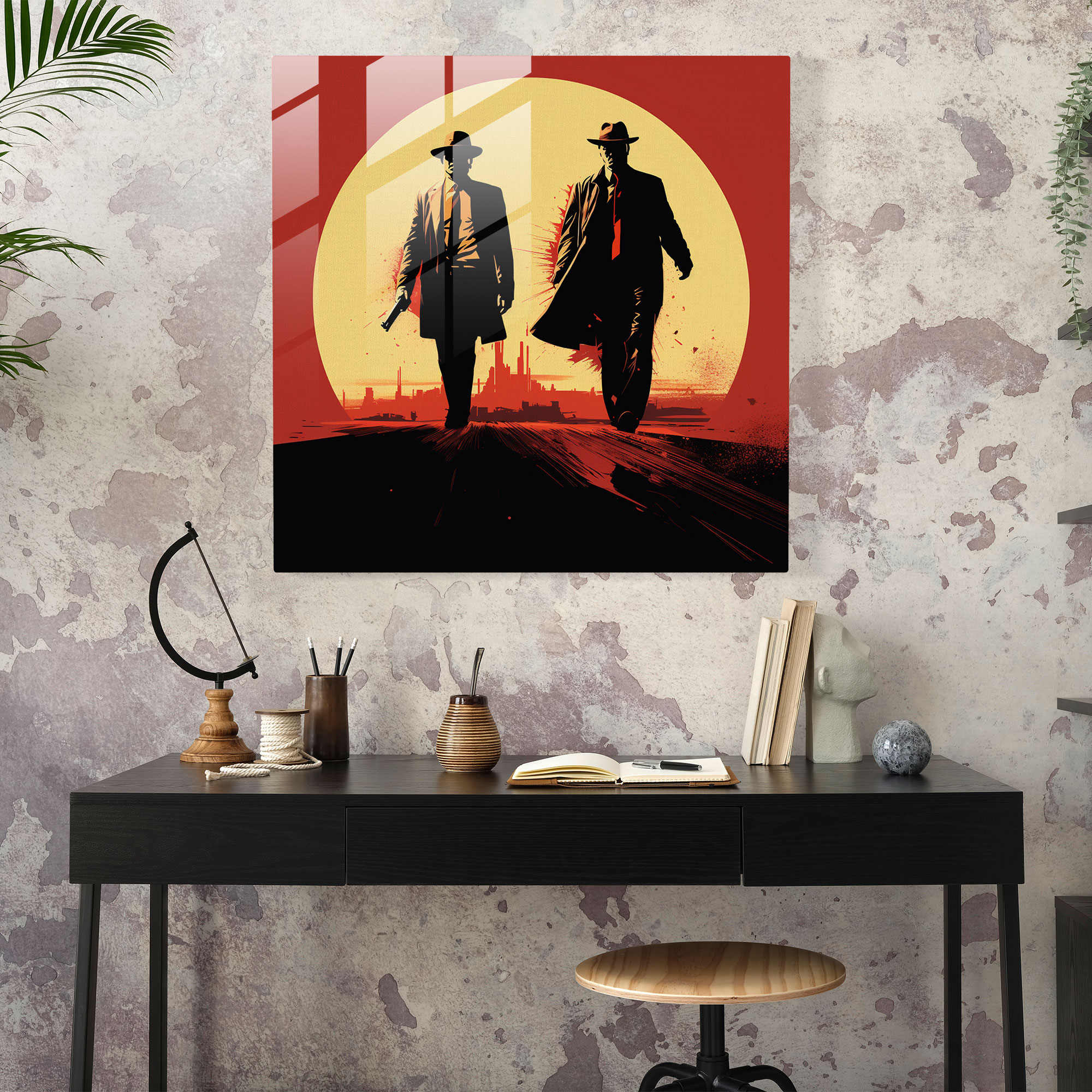 Killer Chronicles Glass Print - Pulp Fiction, Modern Art, Illustration, Glass Wall Art