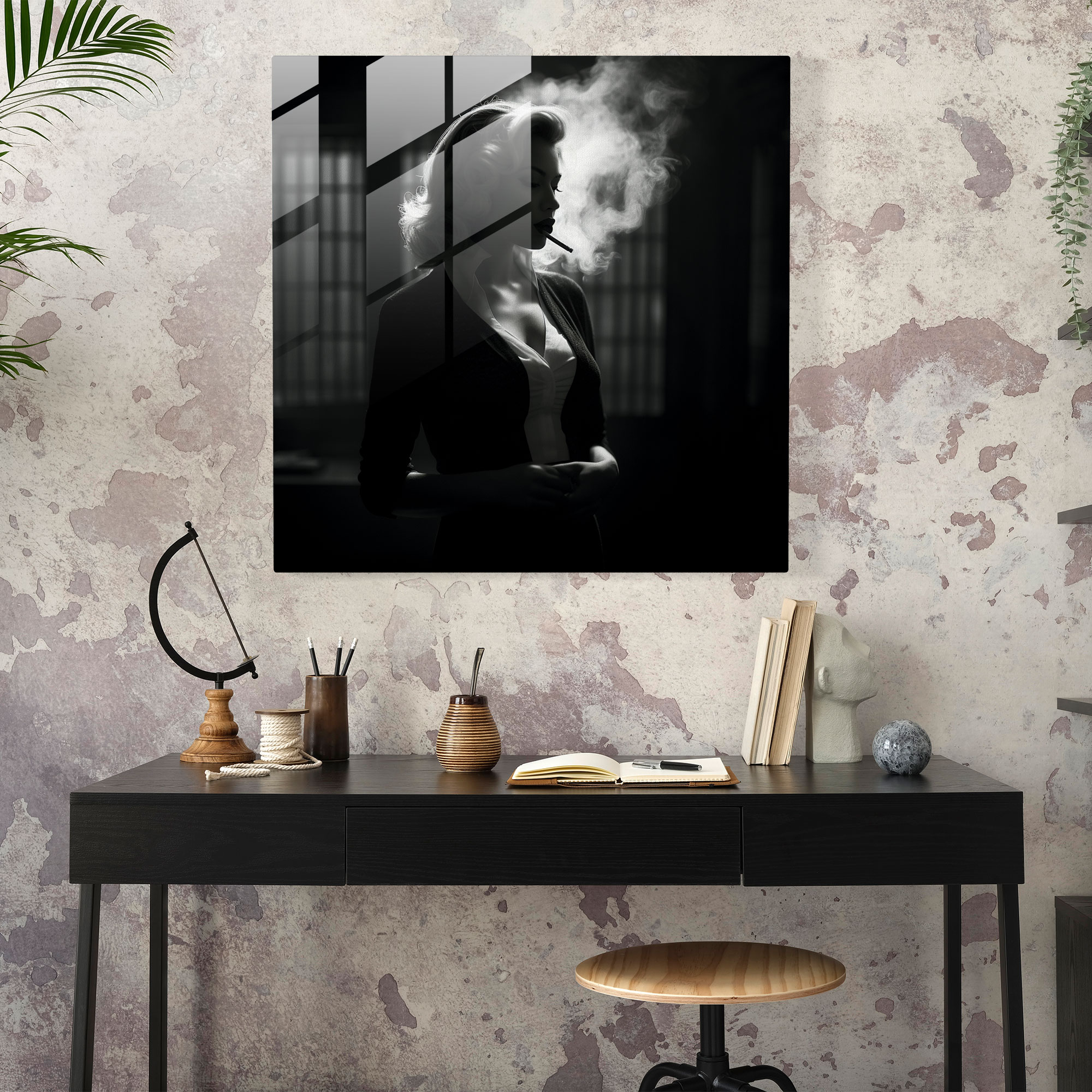 Pulp Fiction Glass Print - Pulp Fiction, Femme Fatale, Pulp Fiction, Glass Wall Art