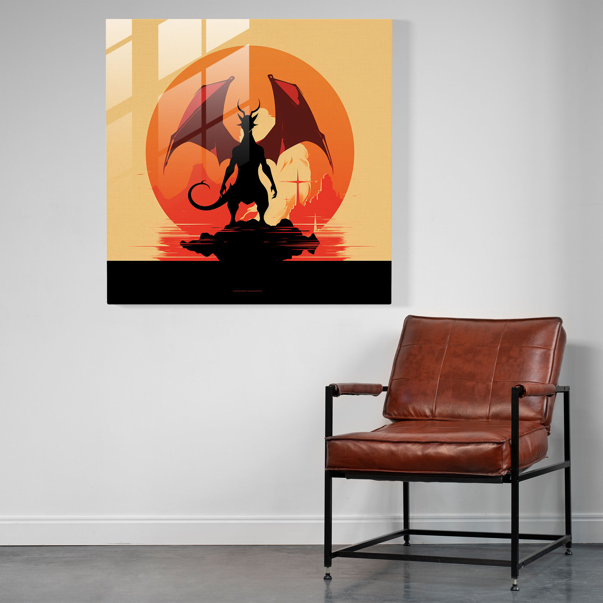 Charizard's Essence: Glass Print - Pokemon, Glass Art, Strength, Modern Art