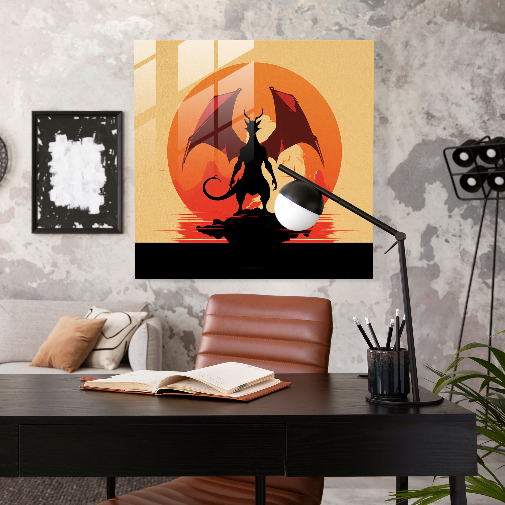 Charizard's Essence: Glass Print - Pokemon, Glass Art, Strength, Modern Art