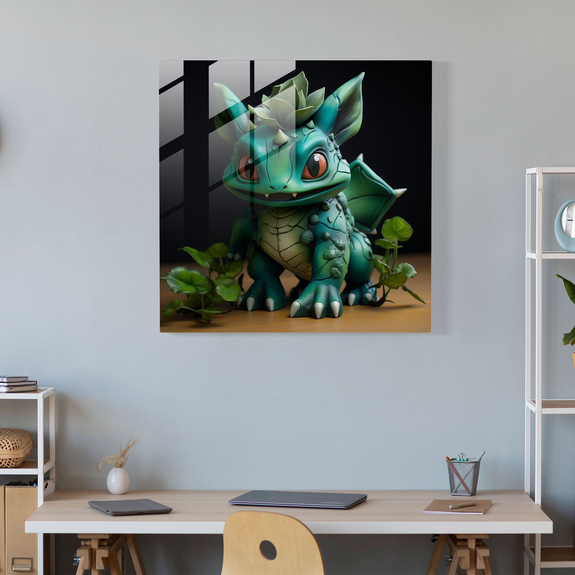 Bulbasaur Realism Glass Sculpture - Pokemon, Bulbasaur Realism Glass Sculpture, Glass Art, Realistic Sculpture