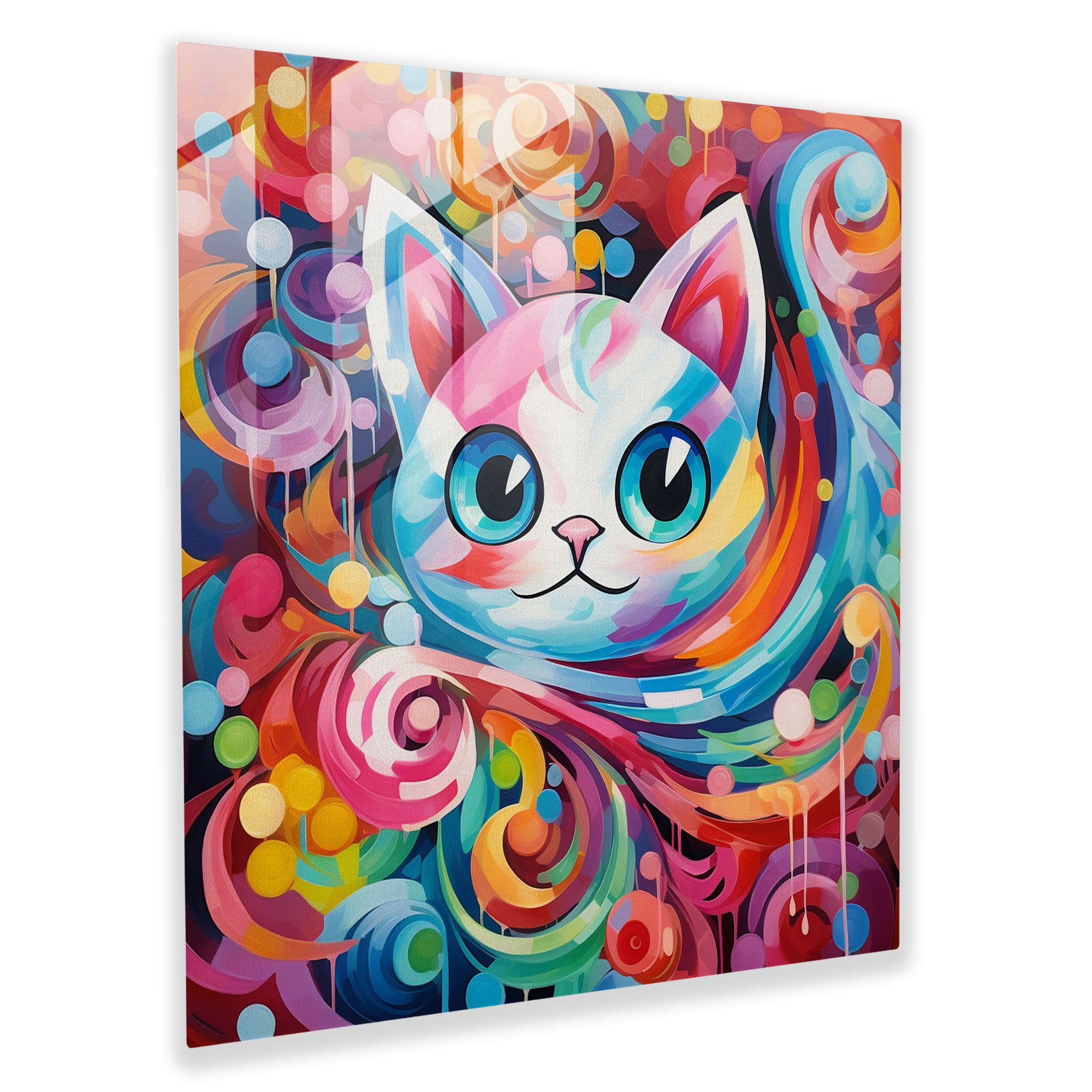 Pokemon Glass Print: Whimsical Jigglypuff Abstract Art - Pokemon, Jigglypuff, Pokemon, Wall Decoration