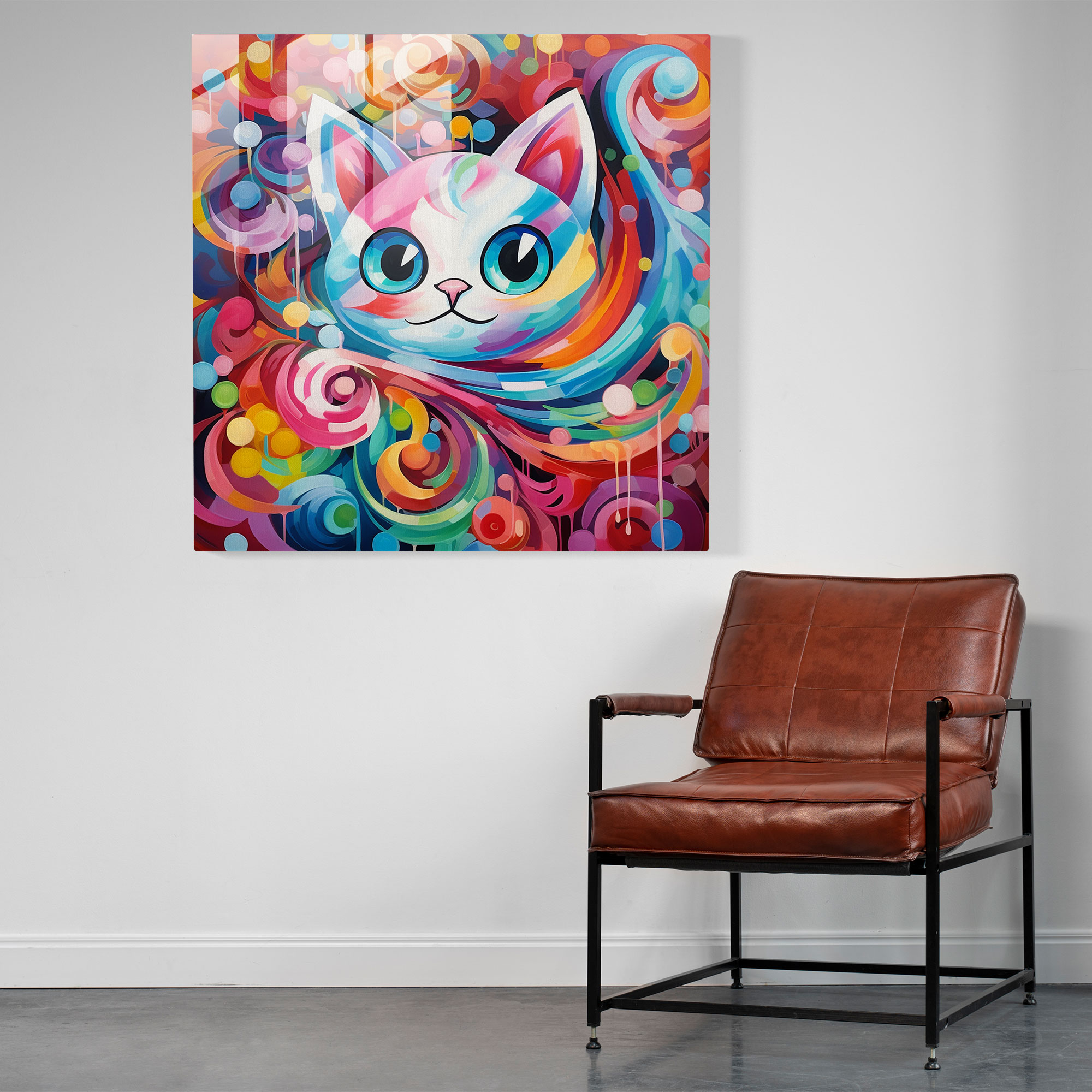 Pokemon Glass Print: Whimsical Jigglypuff Abstract Art - Pokemon, Jigglypuff, Pokemon, Wall Decoration