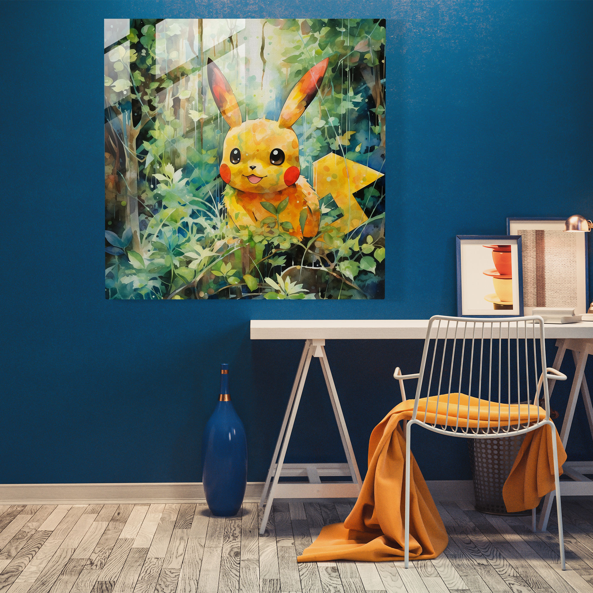 Pokemon Forest Glass Print - Pokemon, Glass Wall Art, Glass Art, Glass Print