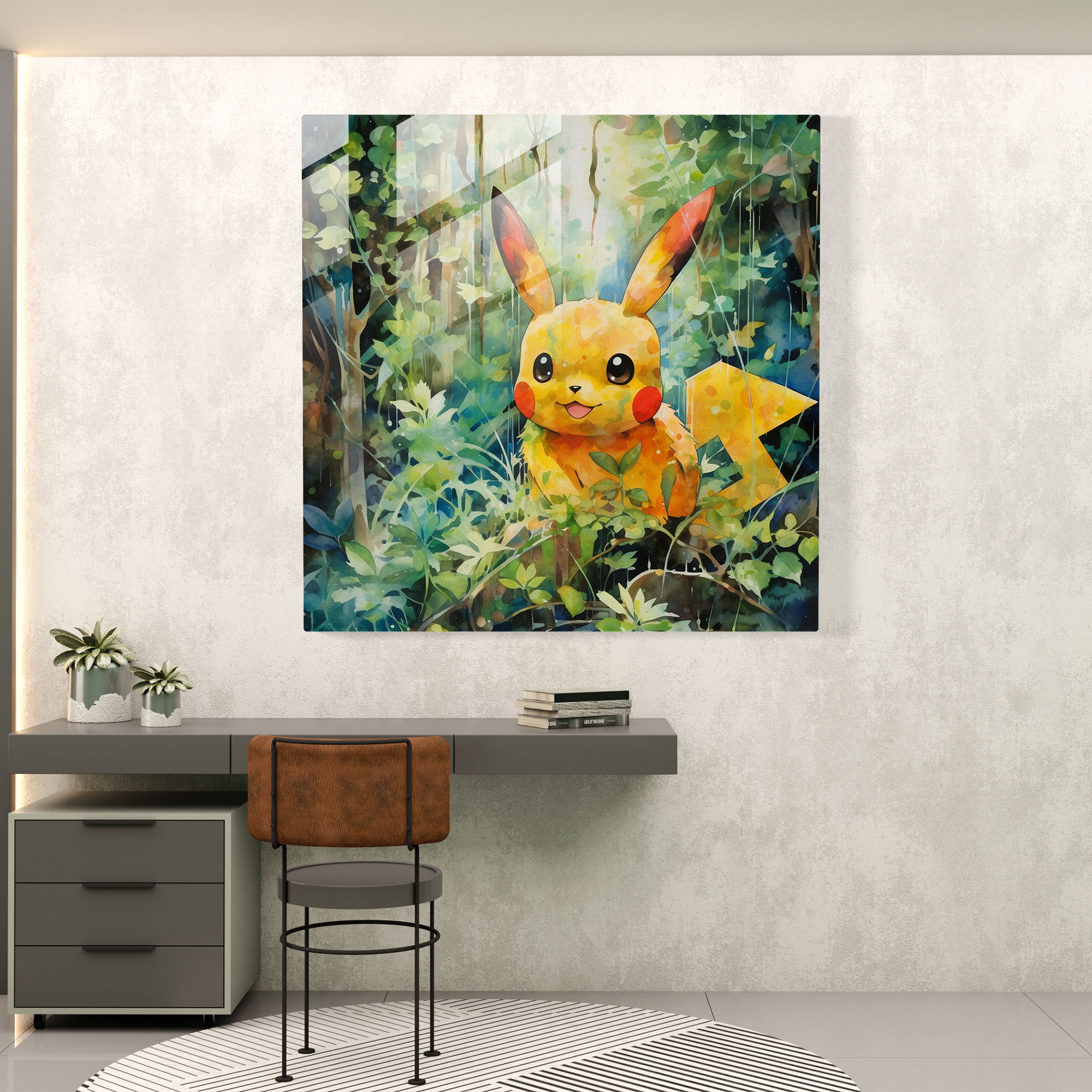 Pokemon Forest Glass Print - Pokemon, Glass Wall Art, Glass Art, Glass Print