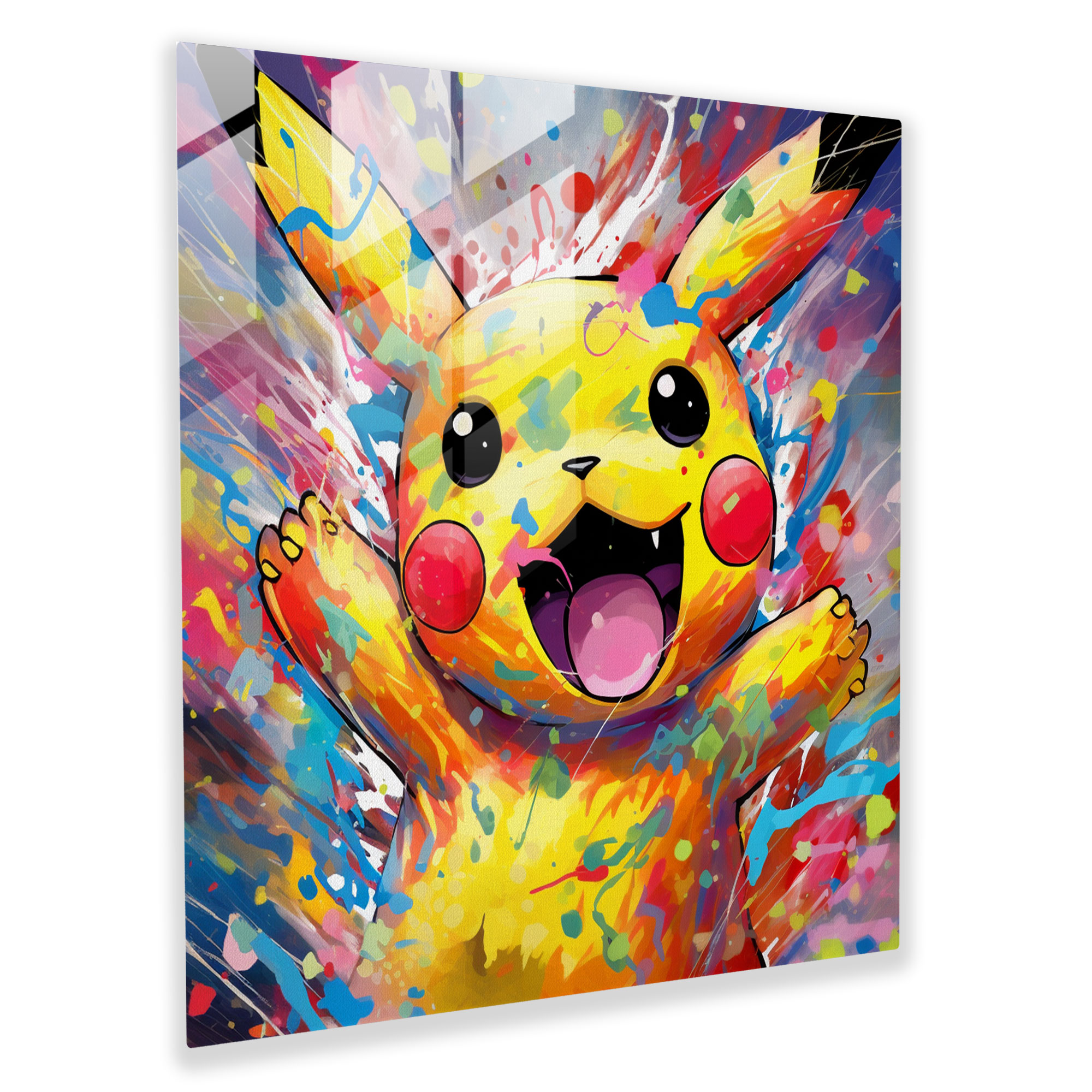 Pokemon Sevinci Cam Tablo - Pokemon Modern Sanat Ev Dekorasyonu Cam Sanatı