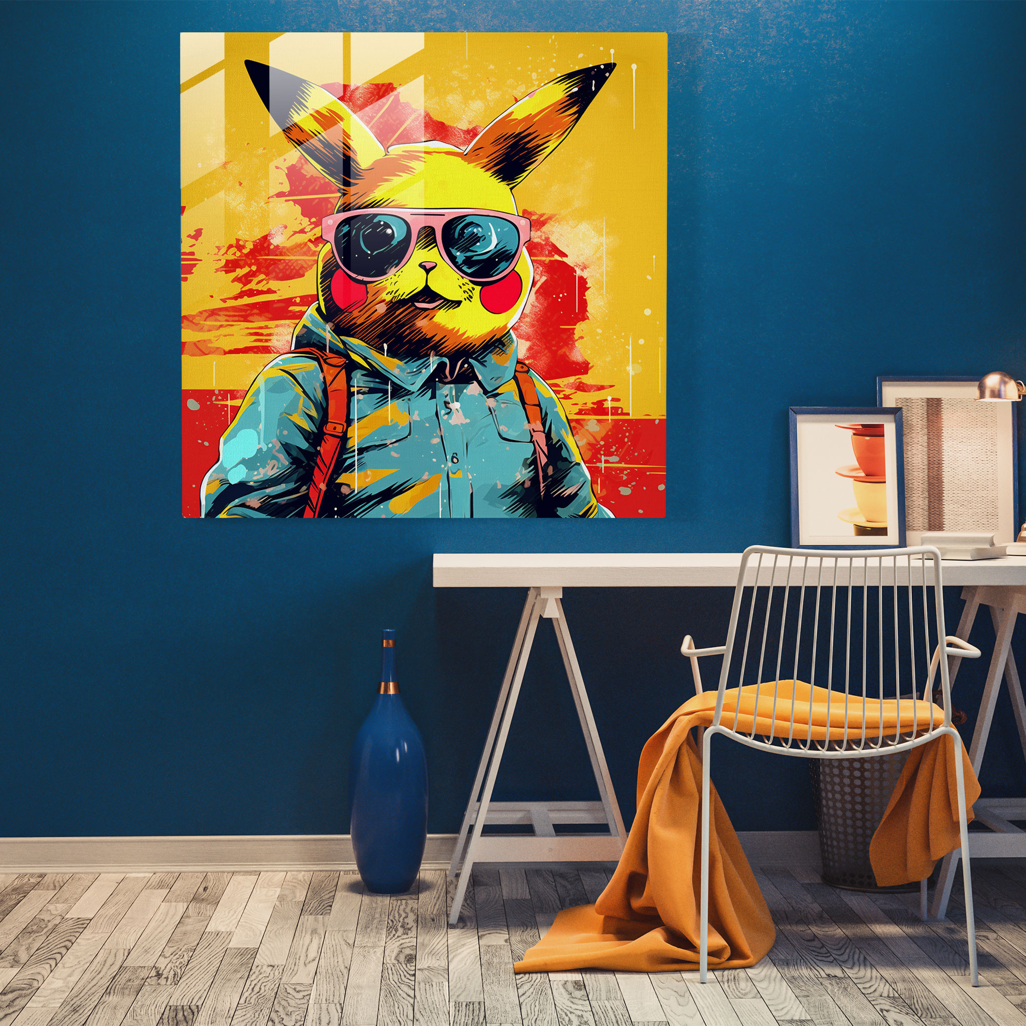 Pokemon Glass Print - Retro Cool - Pokemon, Glass Print, Home Decoration, Retro Sunglasses