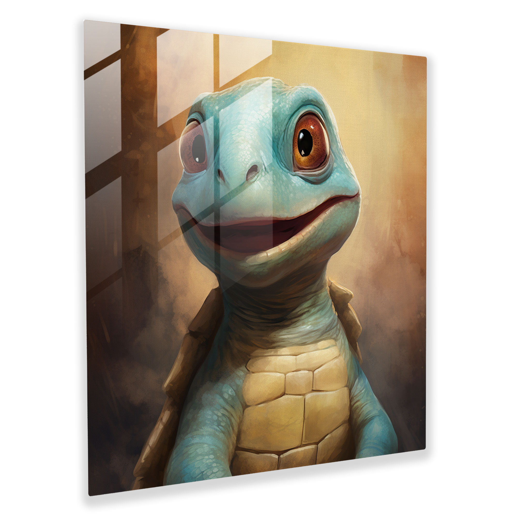 Pokemon Glass Print - Playful Squirtle - Pokemon, Glass Print, Endearing Features, Glass Wall Art