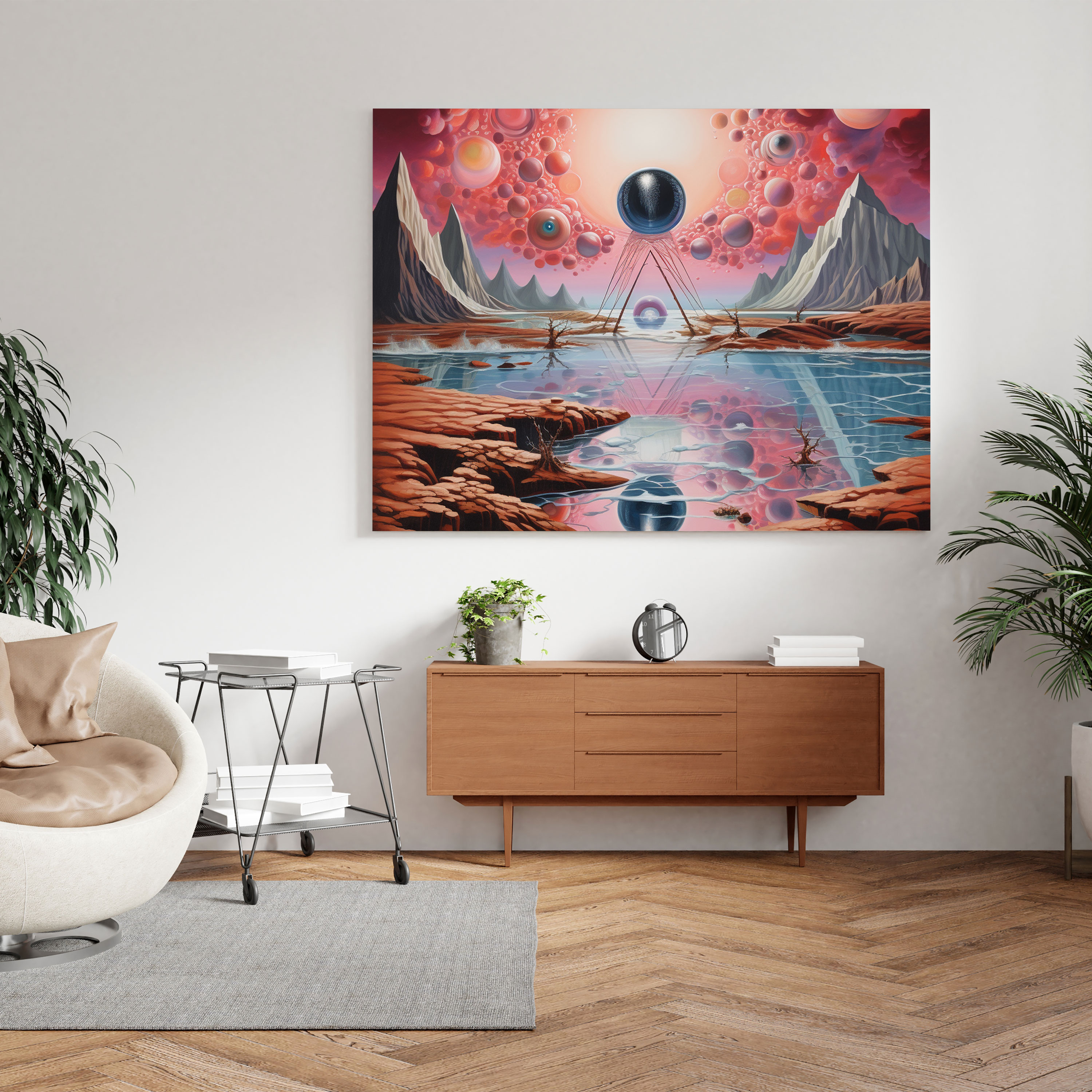 Pink Floyd Wandkunst - Surrealistische Album-Collage Leinwandbild - Pink Floyd Wandkunst