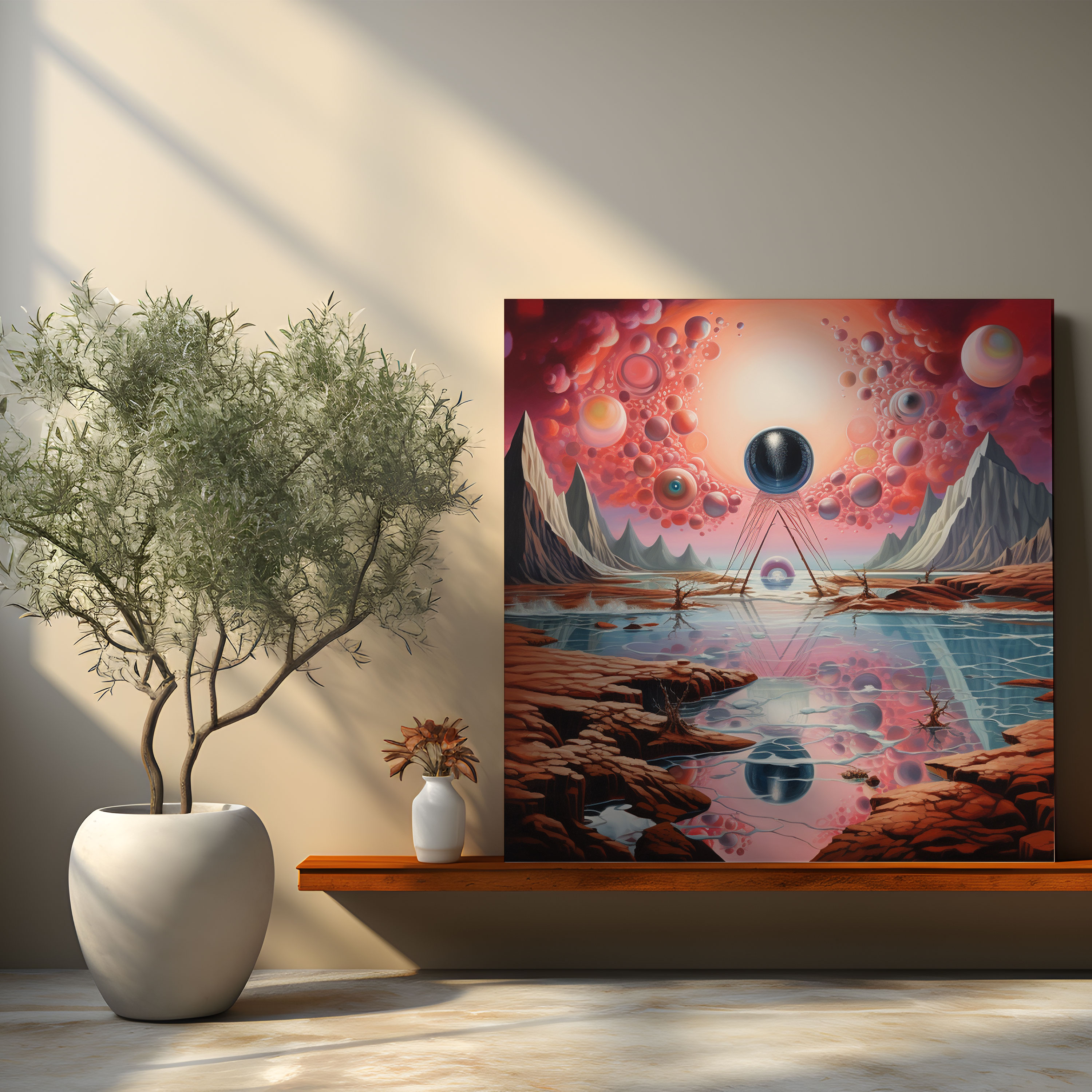Pink Floyd Wandkunst - Surrealistische Album-Collage Leinwandbild - Pink Floyd Wandkunst