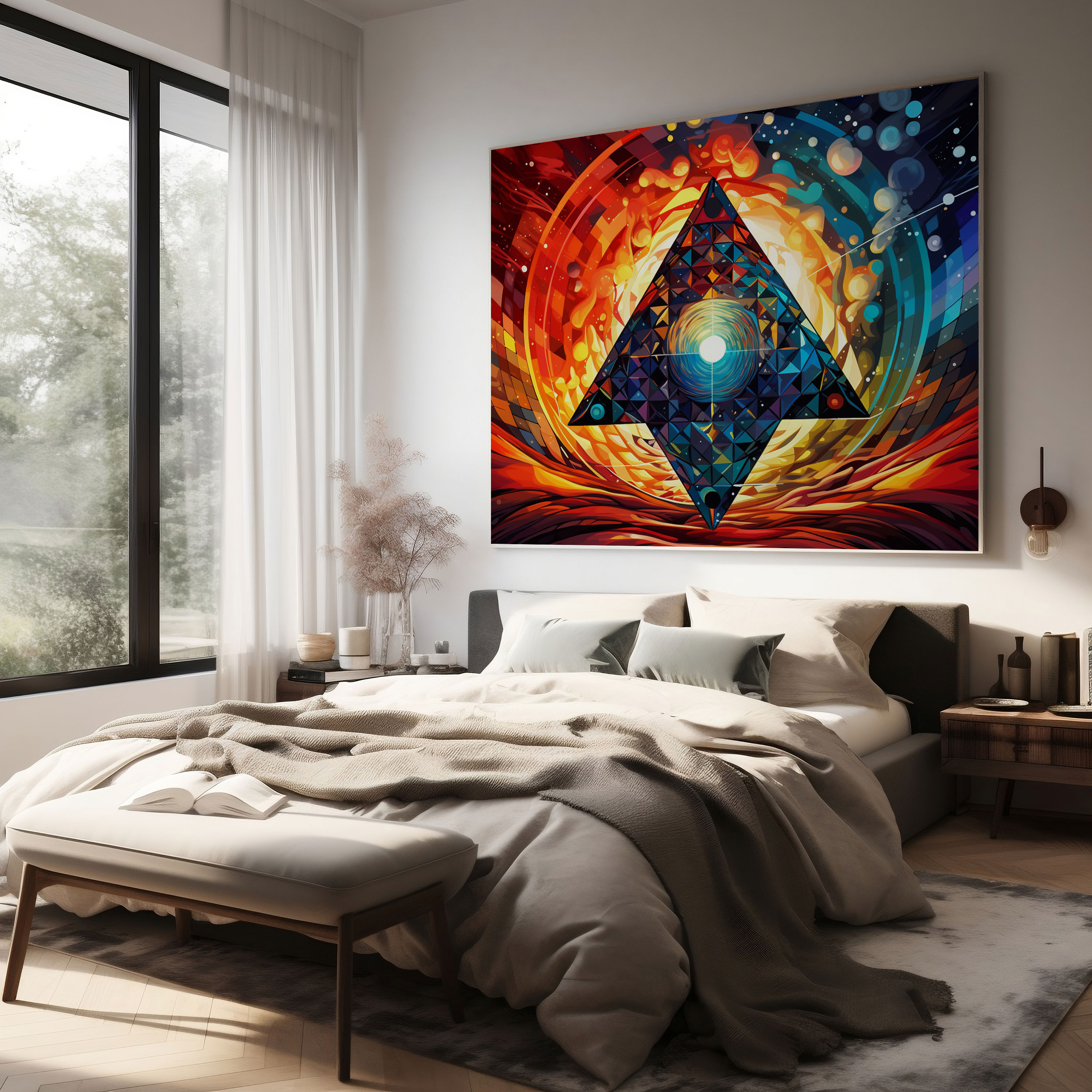Leinwandbild Pink Floyd Prism - Wanddekoration geometrische Formen Leinwandkunst