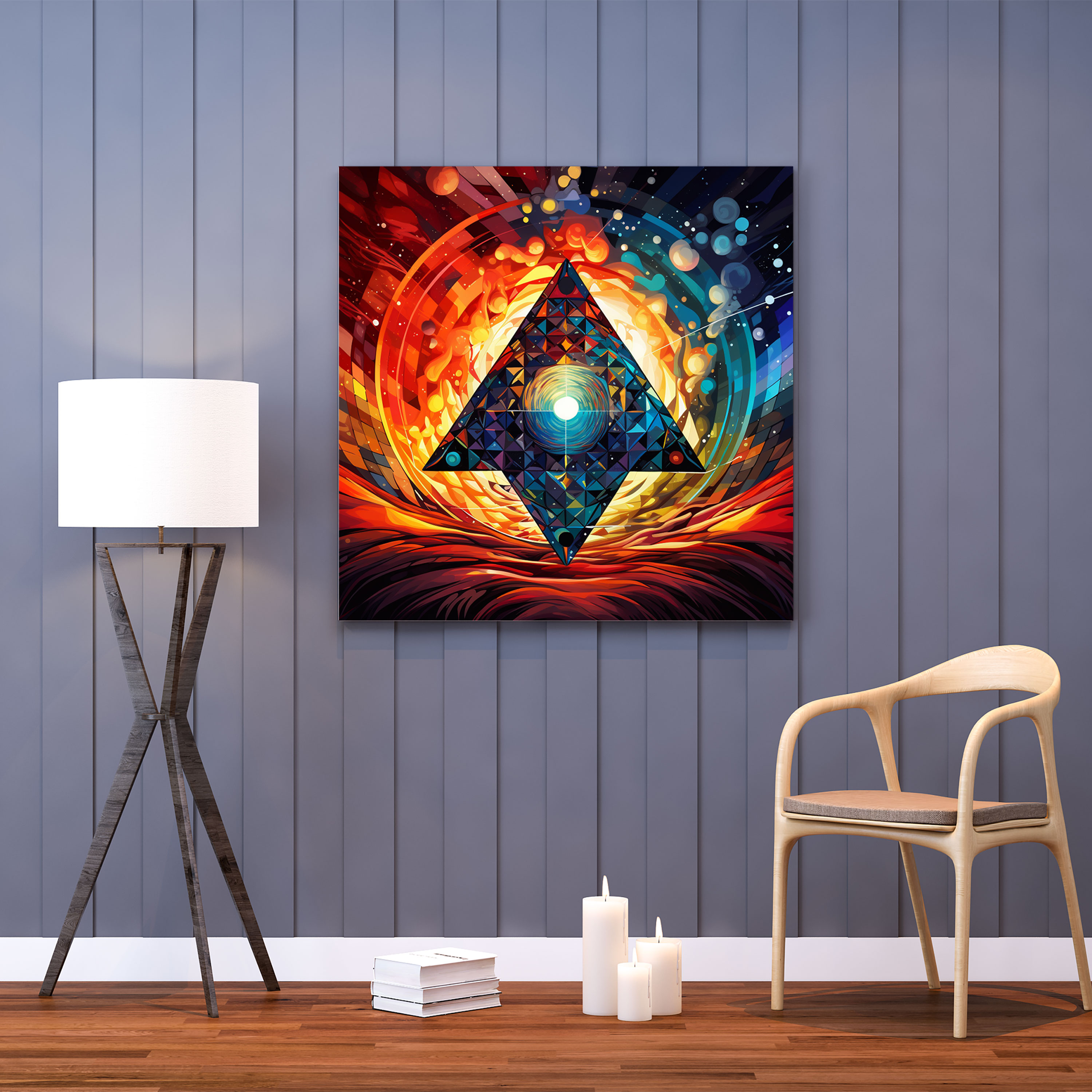 Leinwandbild Pink Floyd Prism - Wanddekoration geometrische Formen Leinwandkunst