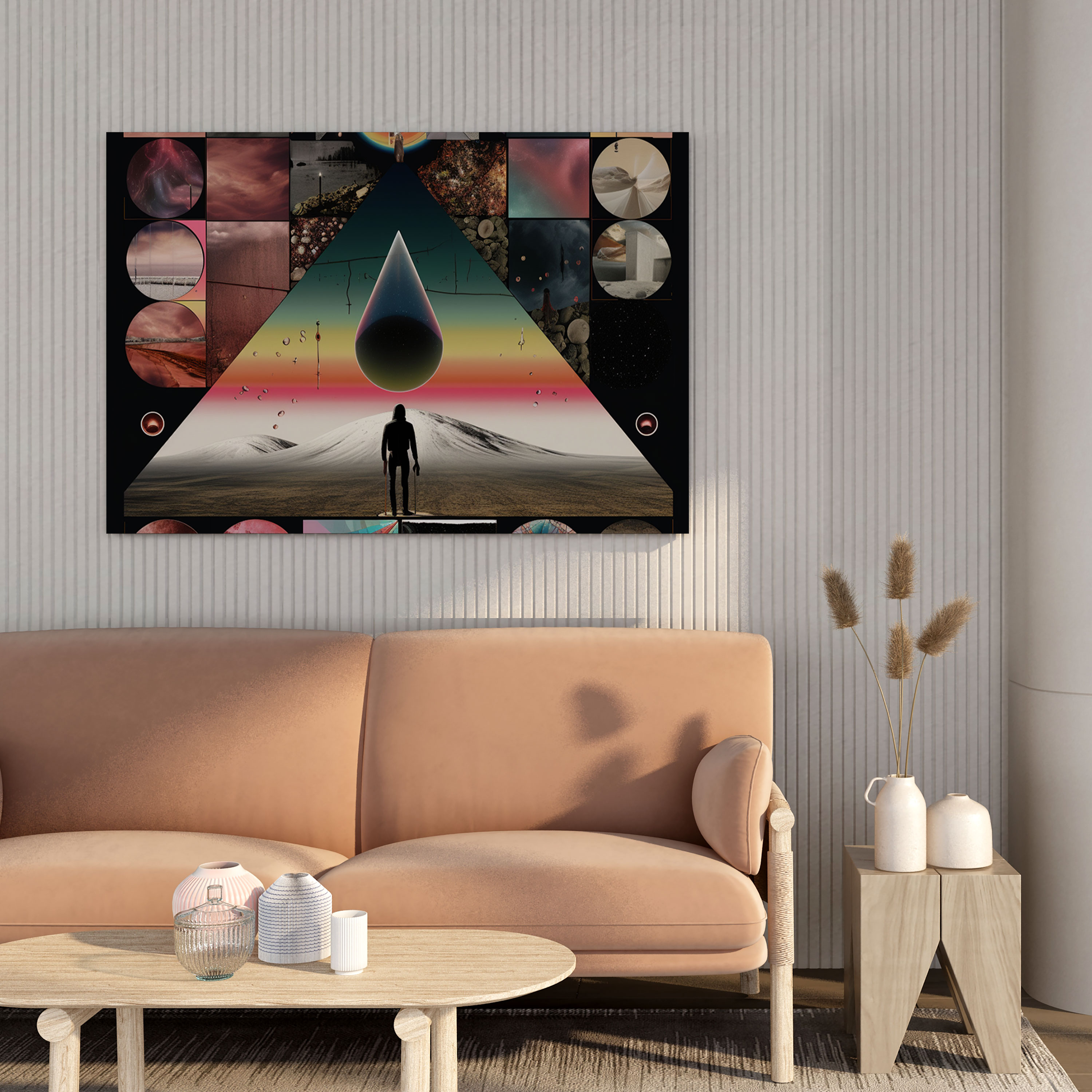 Pink Floyd Album Collage Canvas Print - Pink Floyd, Musical Storytelling, Wall Decoration, Canvas