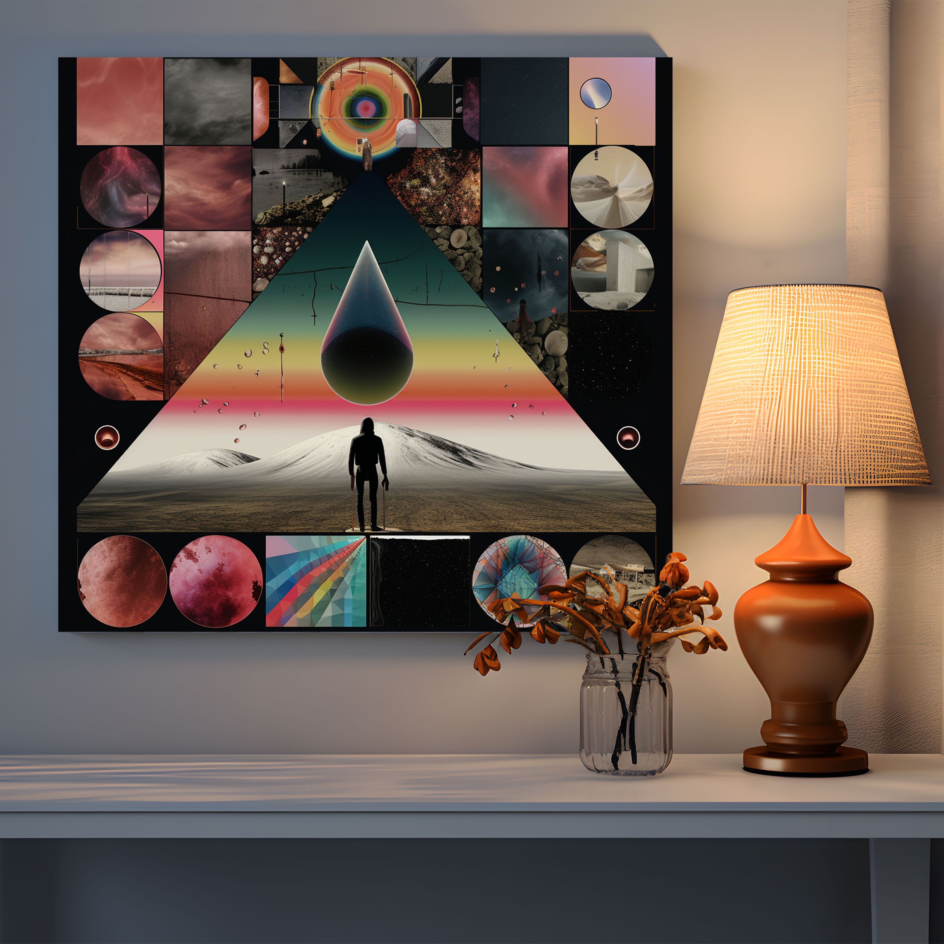 Pink Floyd Album Collage Canvas Print - Pink Floyd, Musical Storytelling, Wall Decoration, Canvas