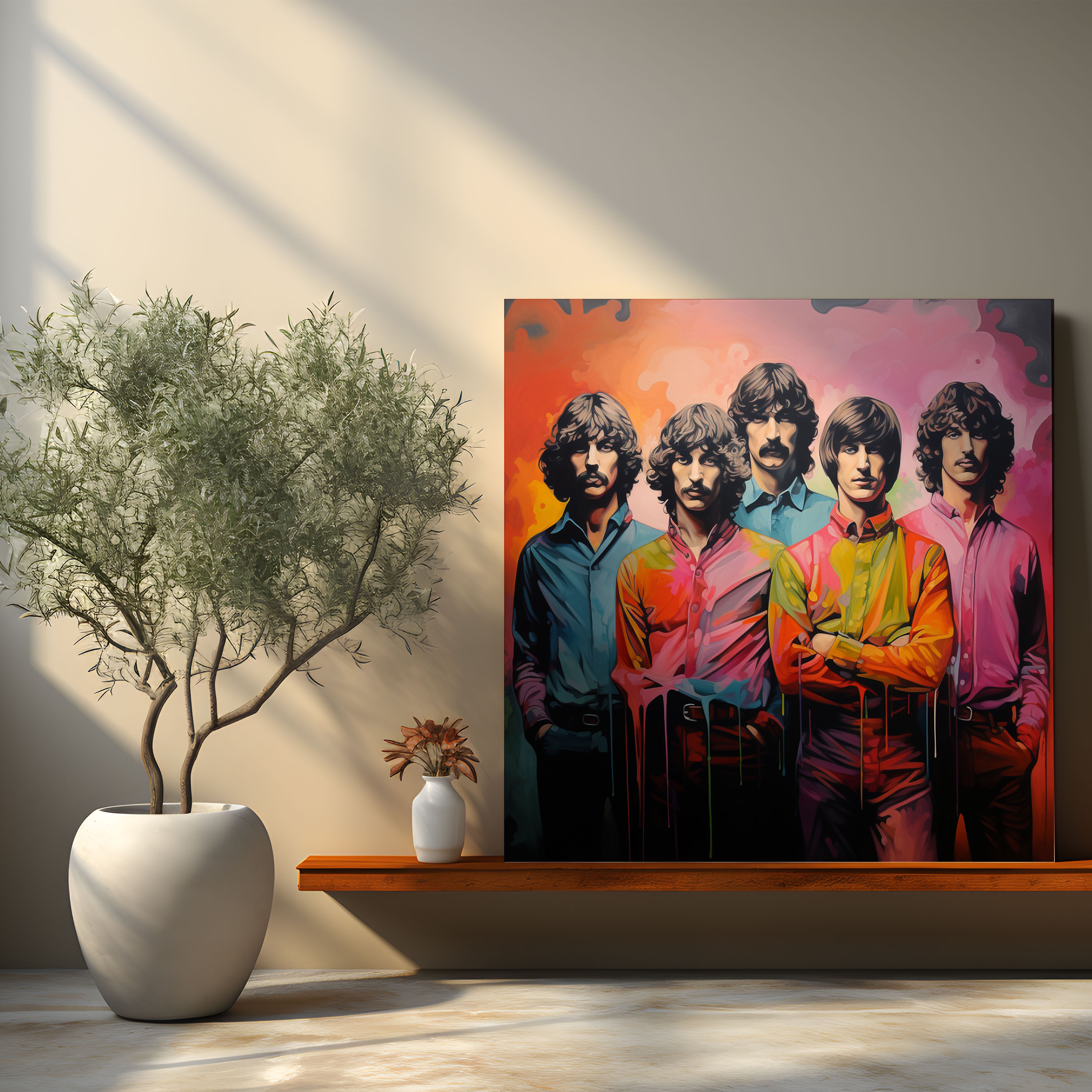 Pink Floyd Pop Art Leinwandbild - Pop Art Stil Gemälde Wohnkultur