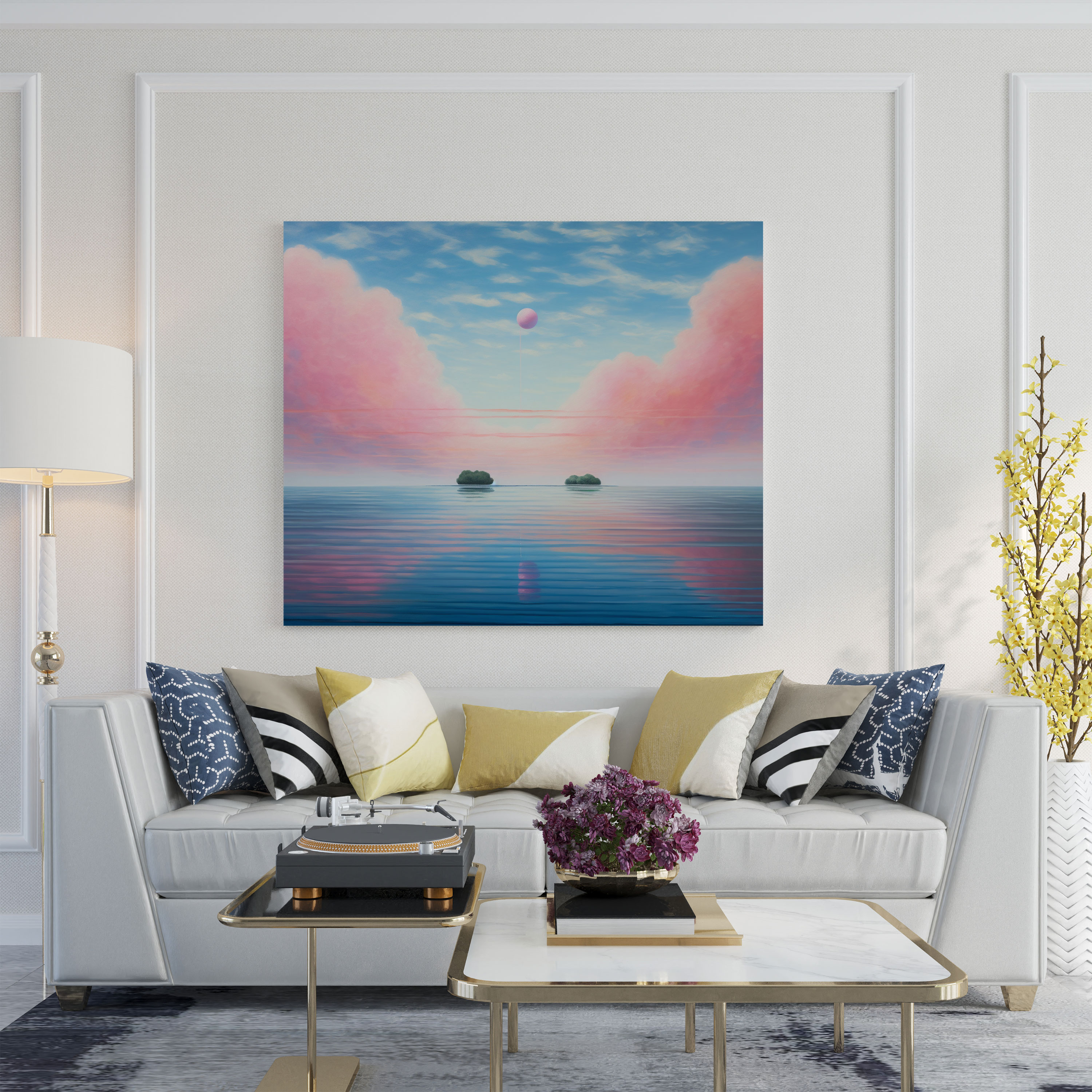 Pink Floyd Serene Landscape Canvas Print - Pink Floyd, Serene Landscape, Wall Art, Pink Floyd
