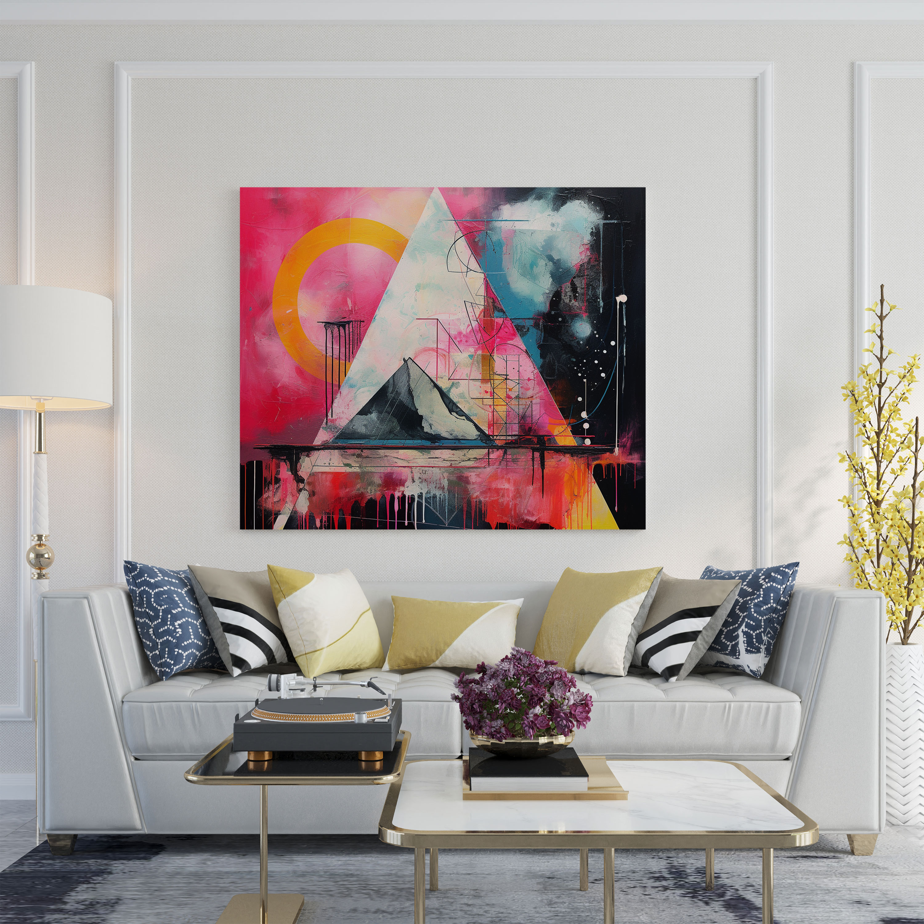 Pink Floyd Fusion Canvas Print - Pink Floyd, Lyrics, Wall Art, Abstract Mixed Media Artwork