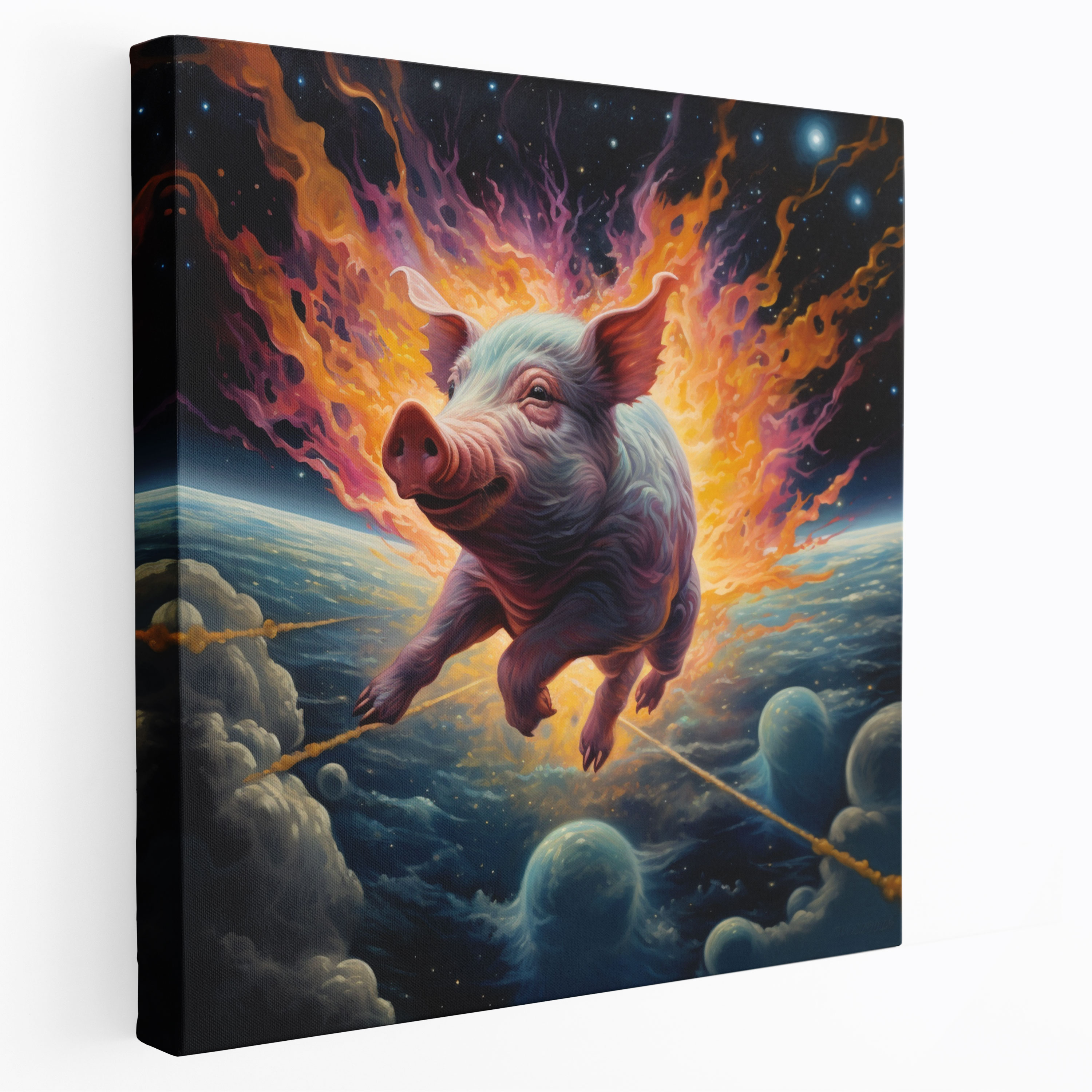 Leinwandbild Pink Floyd - Abstrakte Weltraum Wandkunst - Pink Floyd Wohndeko Weltraum Leinwandbild