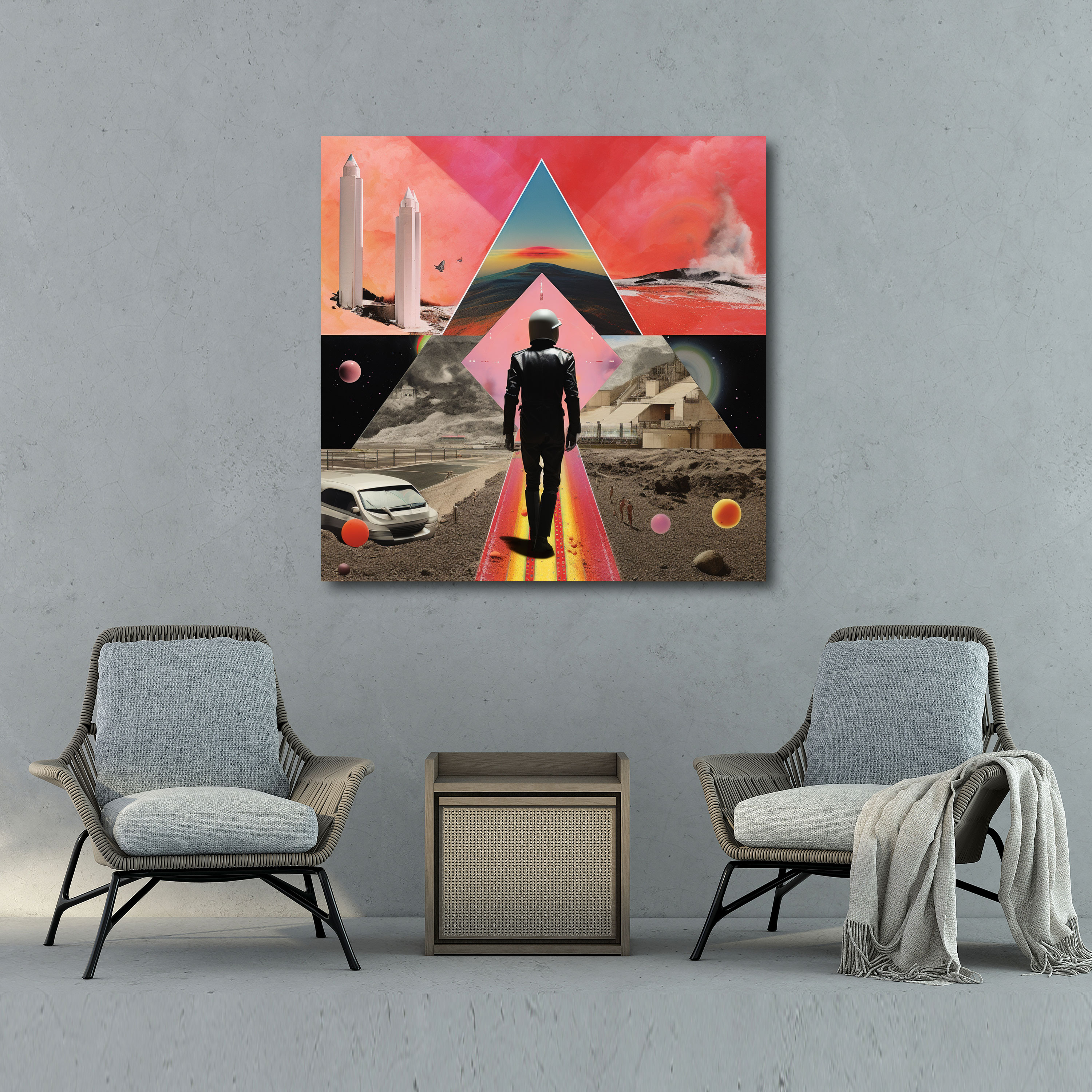 Pink Floyd Canvas Print - Collage Artwork Wall Decoration - Pink Floyd, Collage Artwork, Canvas, Wall Decoration