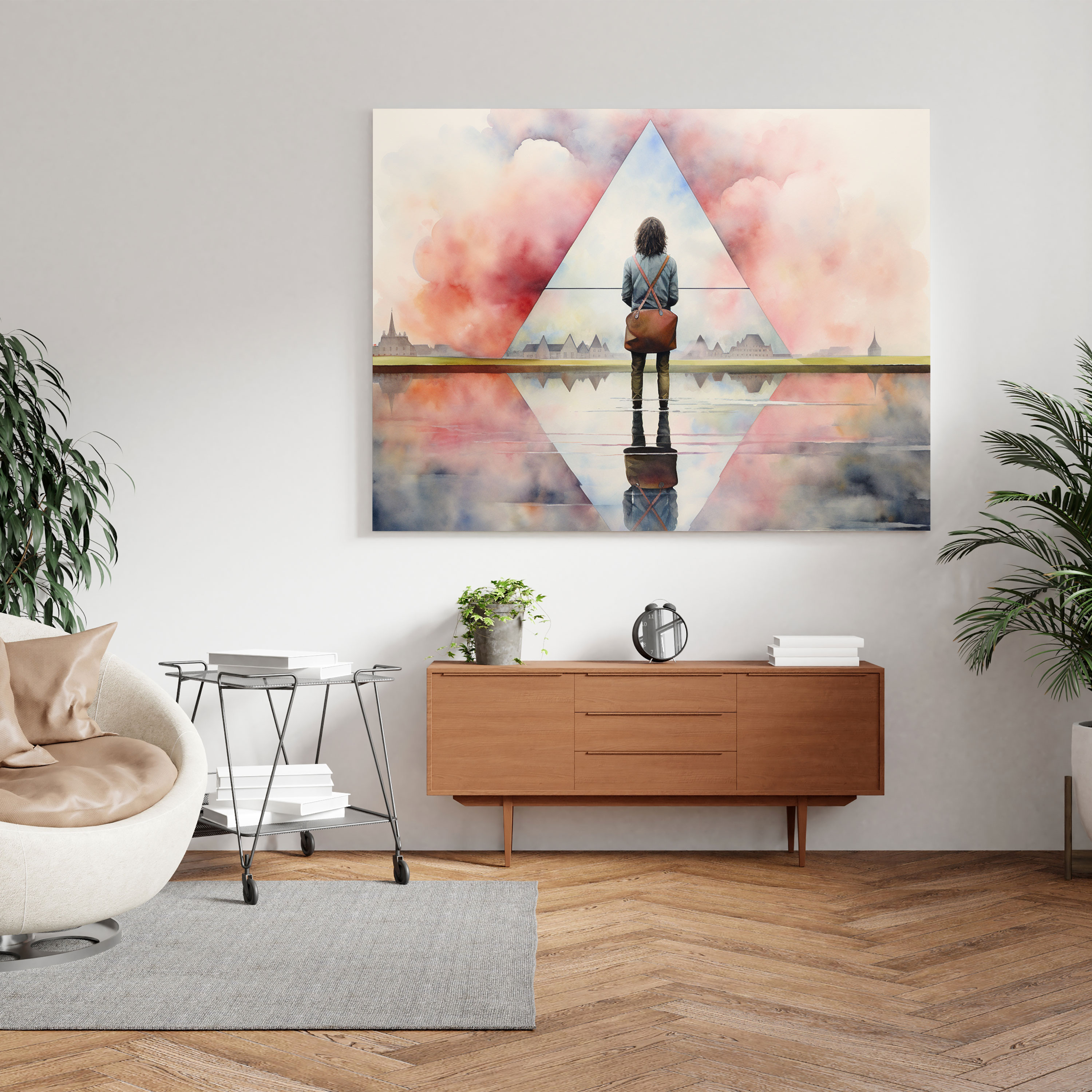 Pink Floyd Wandkunst - Stilles Aquarell Leinwandbild - Zuhause Dekoration