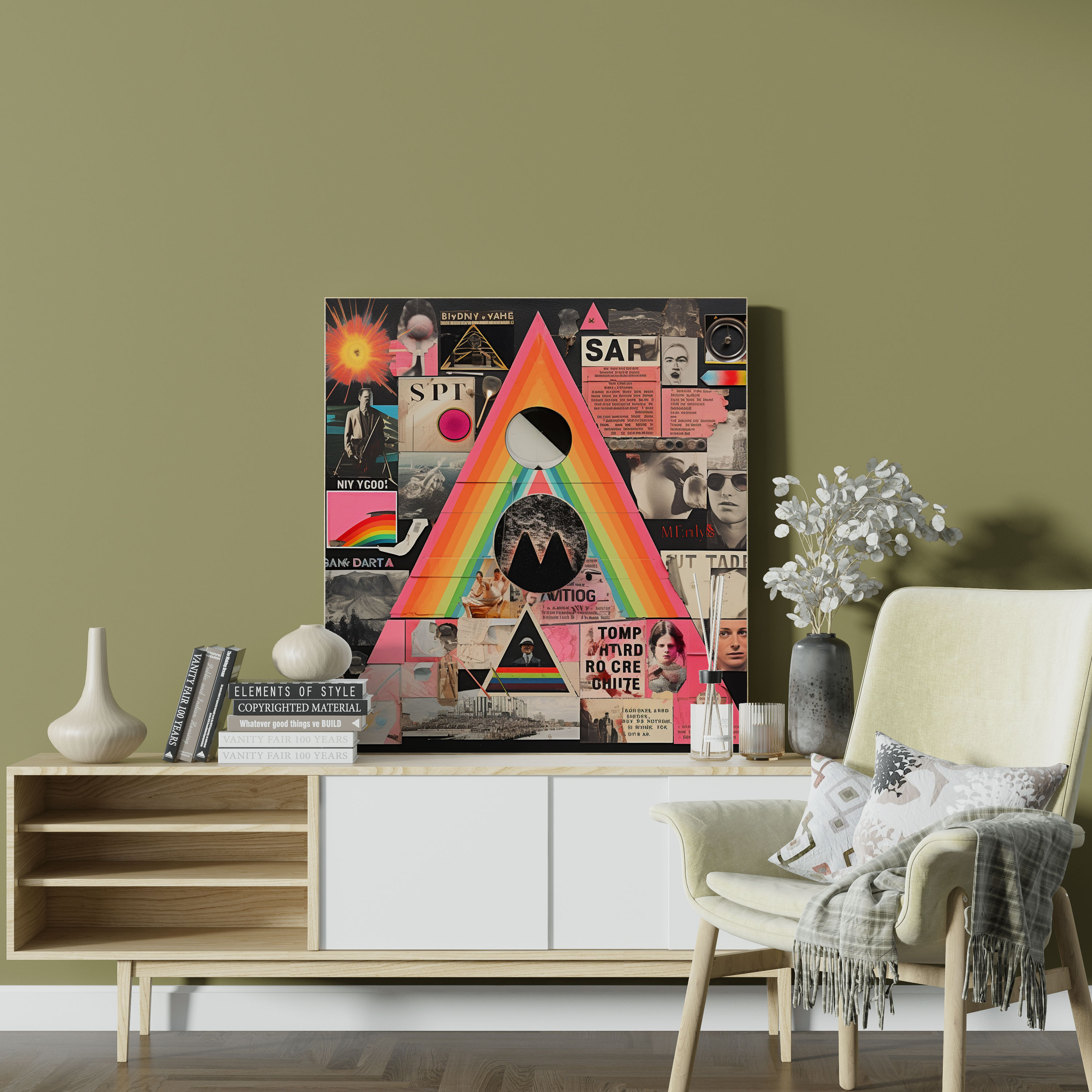 Pink Floyd Retro Collage Canvas Print - Pink Floyd, Wall Art, Canvas Wall Art, Home Decoration