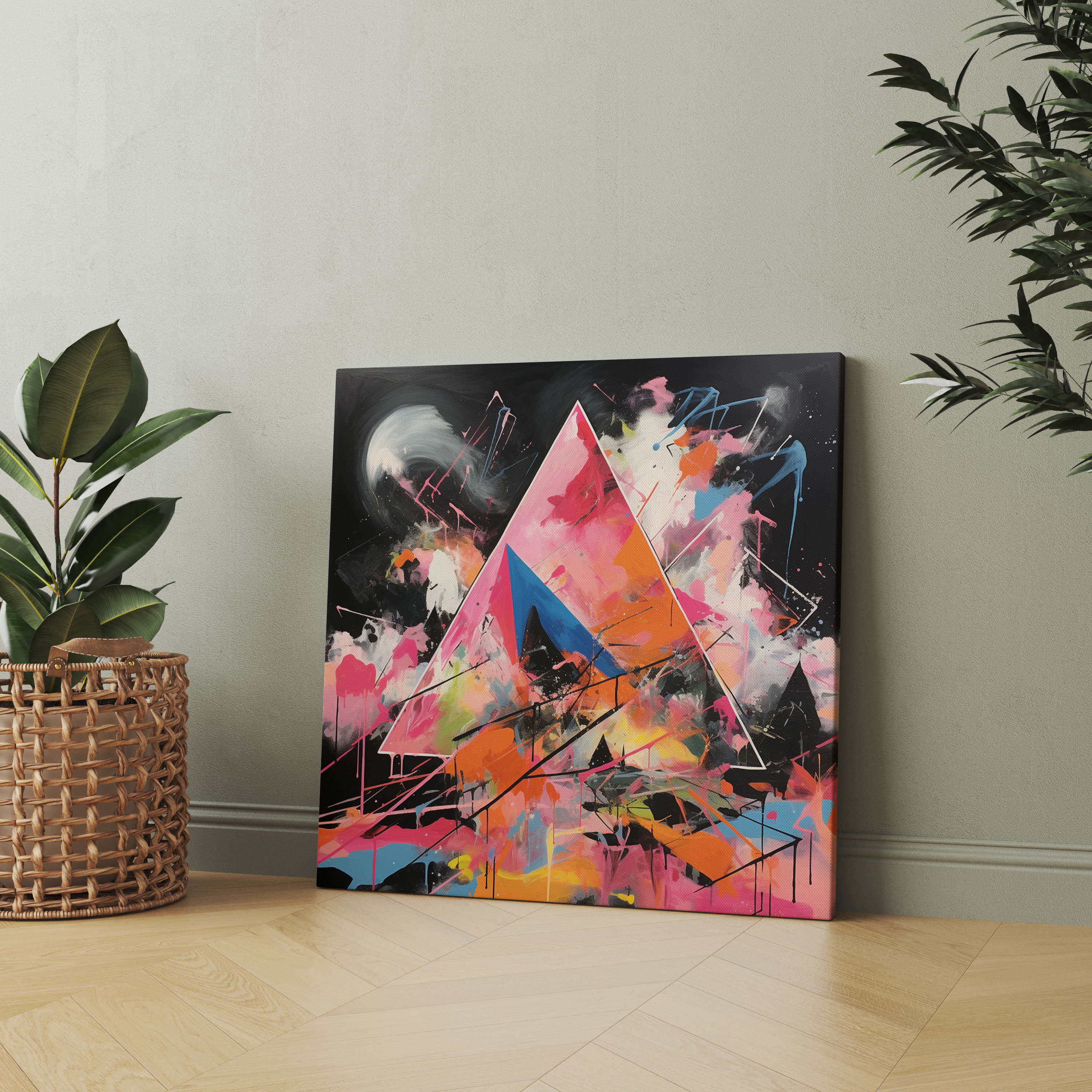 Pink Floyd Abstract Expressionist Painting Wall Art - Pink Floyd, Pink Floyd, Canvas, Canvas Wall Art