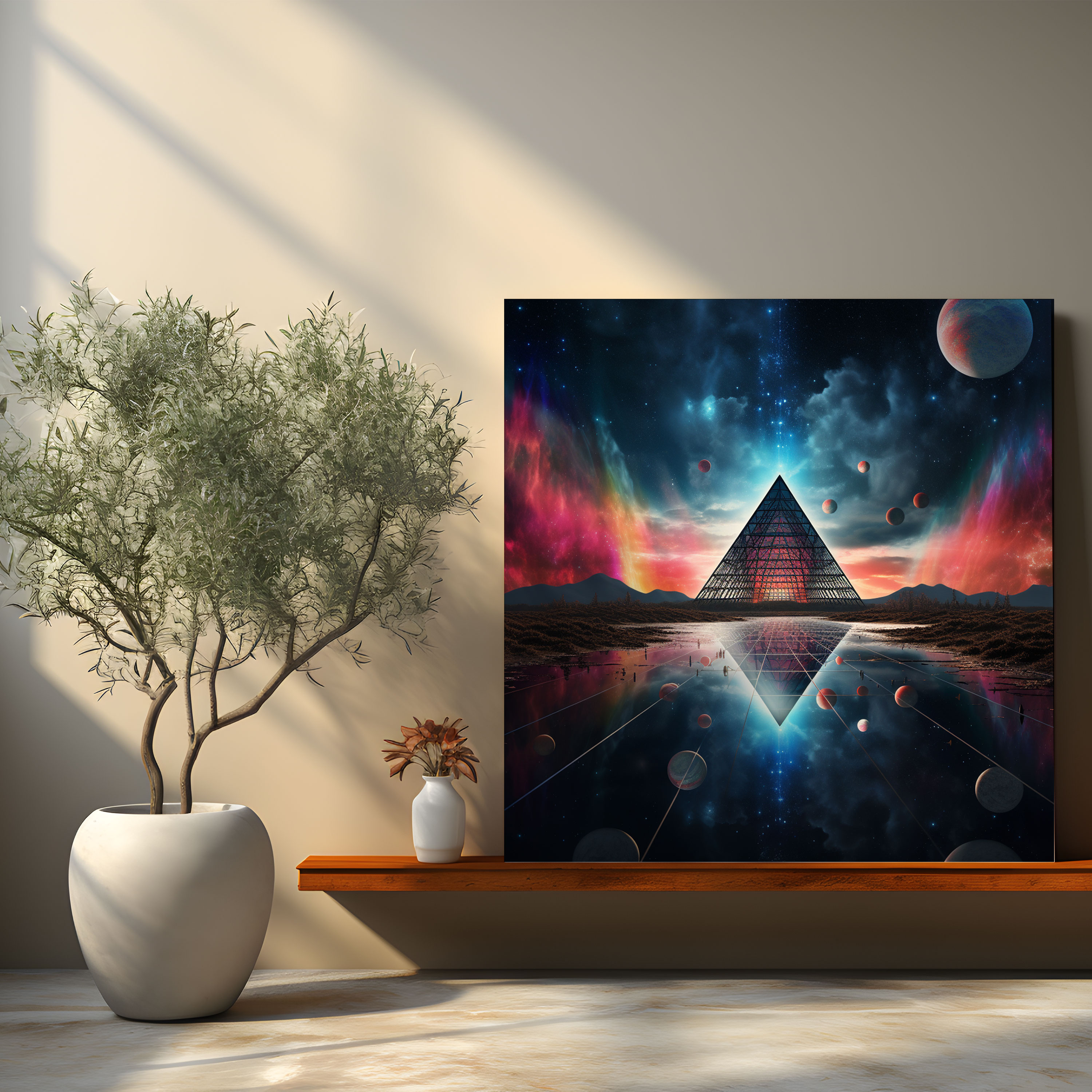 Pink Floyd Wall Art - Surreal Dark Side Of The Moon Prism - Pink Floyd, Wall Art, Canvas, Surreal