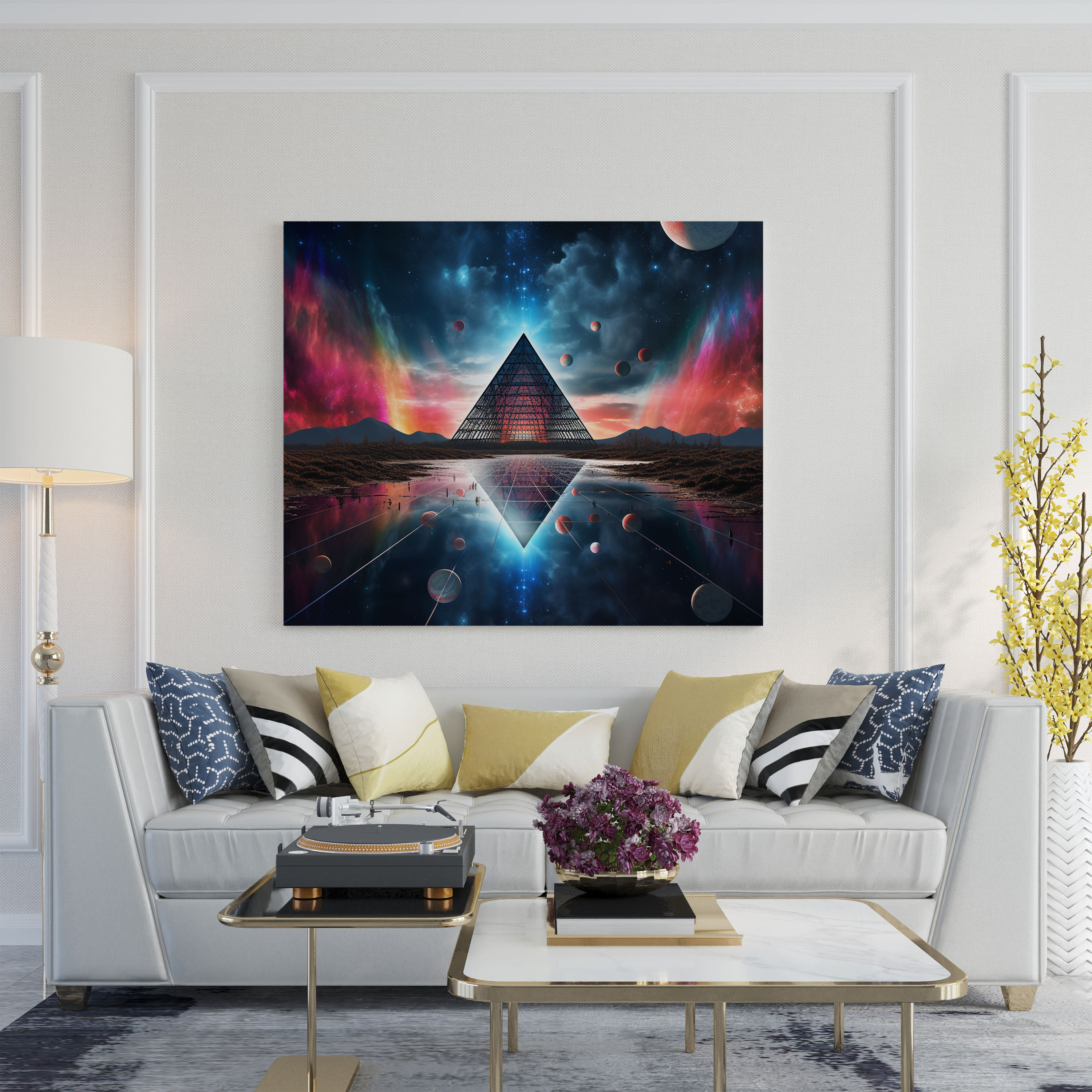 Pink Floyd Wall Art - Surreal Dark Side Of The Moon Prism - Pink Floyd, Wall Art, Canvas, Surreal