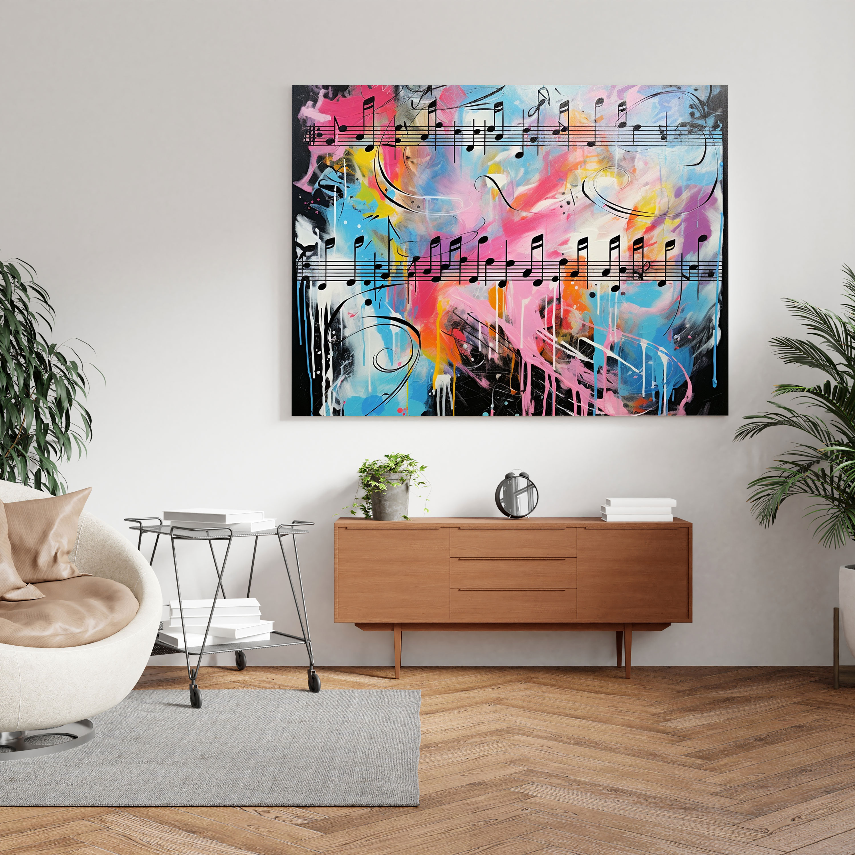 Pink Floyd Wall Decoration - Abstract Music Notes - Pink Floyd, Canvas Wall Art, Wall Art, Lyrics