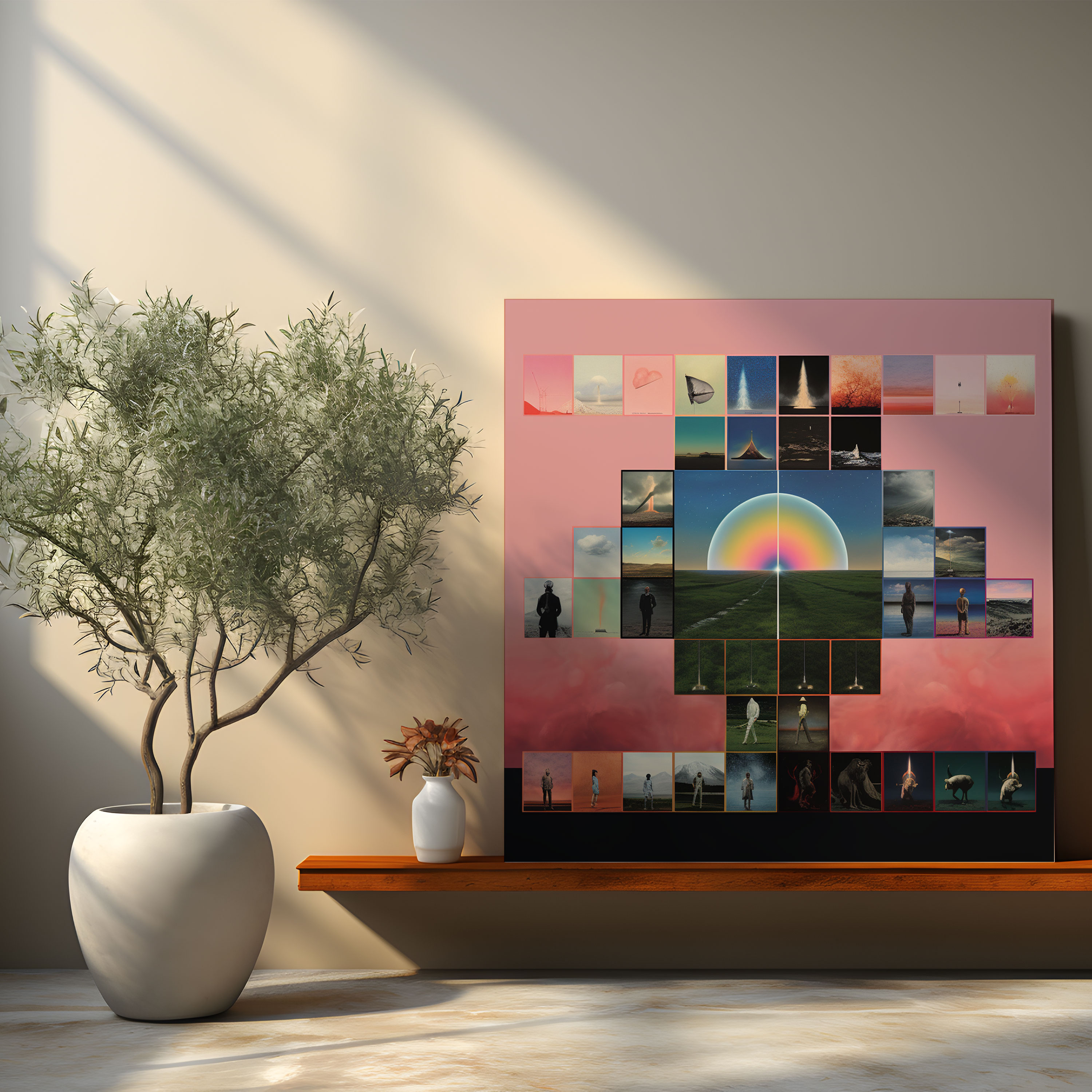 Pink Floyd Wanddekoration - Collage der Albumcover - Pink Floyd Albumcover Leinwand Leinwandbild