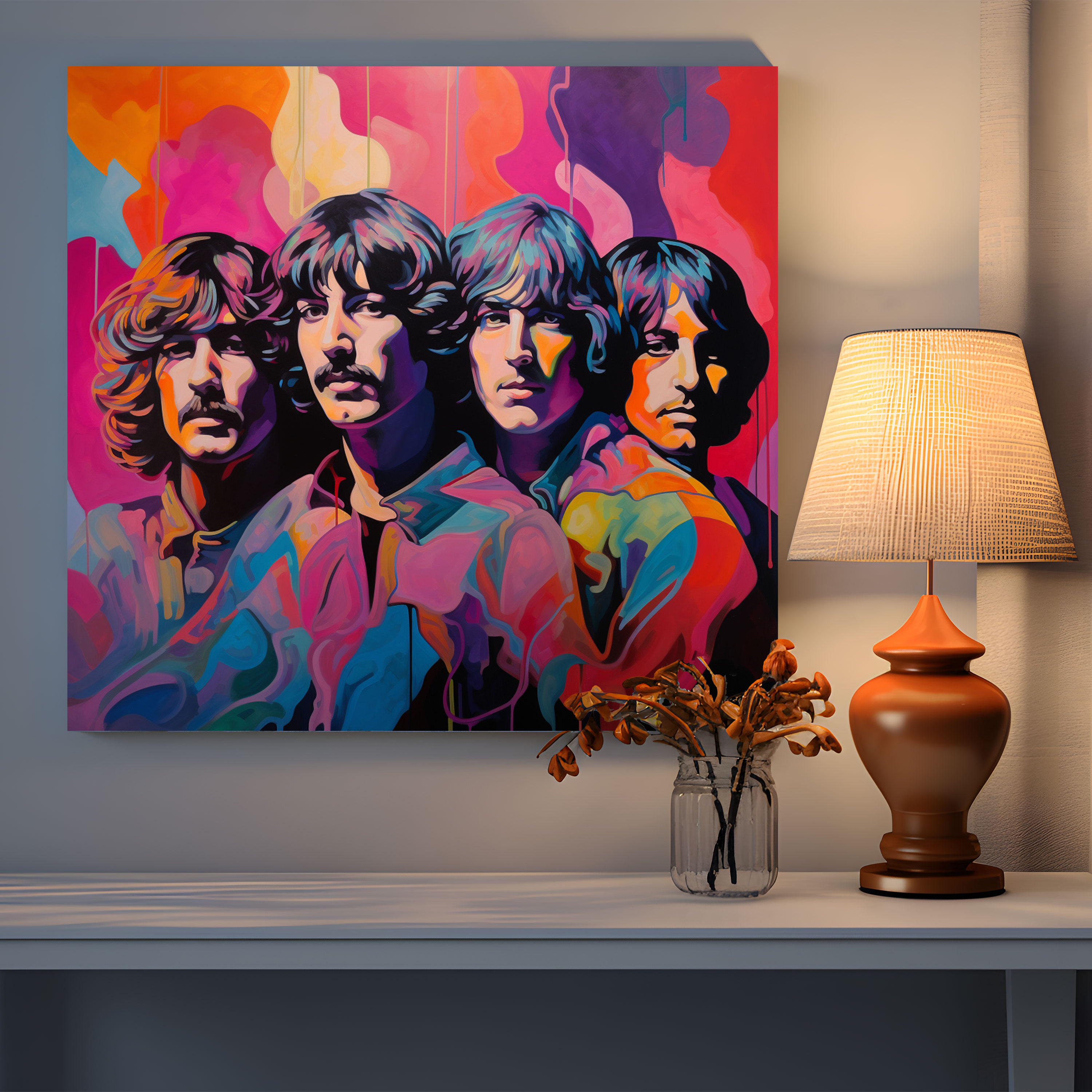 Pink Floyd Canvas Print - Pop Art Band Members - Pink Floyd, Home Decoration, Canvas, Wall Art
