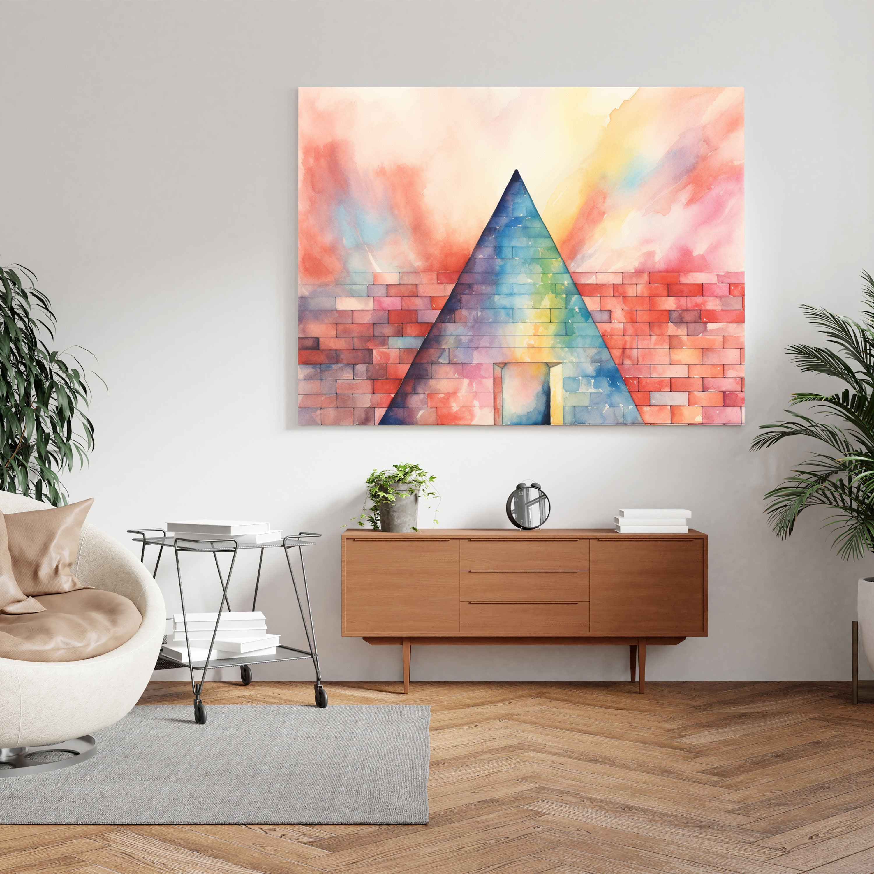Pink Floyd Canvas Print - Watercolor Prism Wall - Pink Floyd, Wall Art, Canvas, Canvas Wall Art