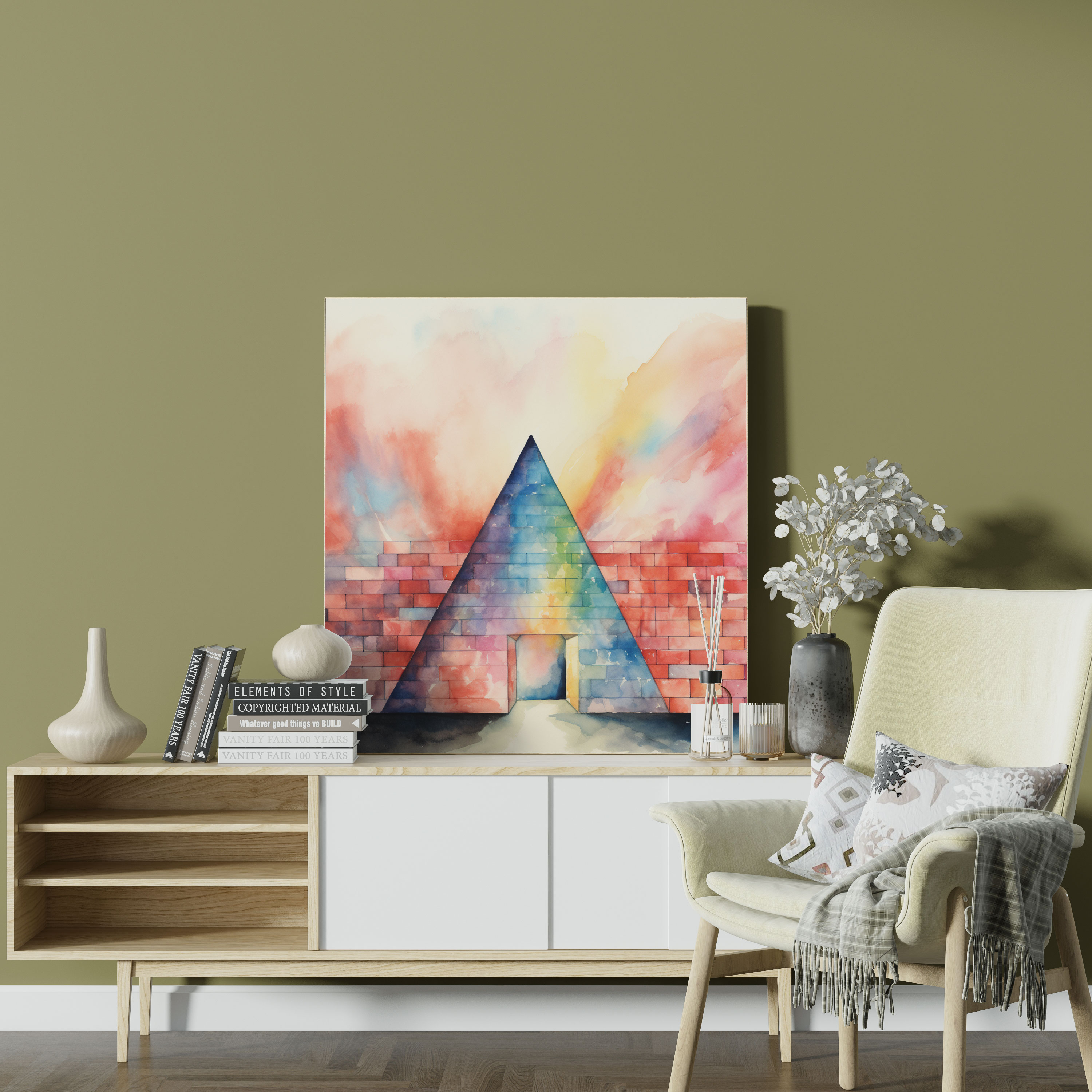 Pink Floyd Canvas Print - Watercolor Prism Wall - Pink Floyd, Wall Art, Canvas, Canvas Wall Art