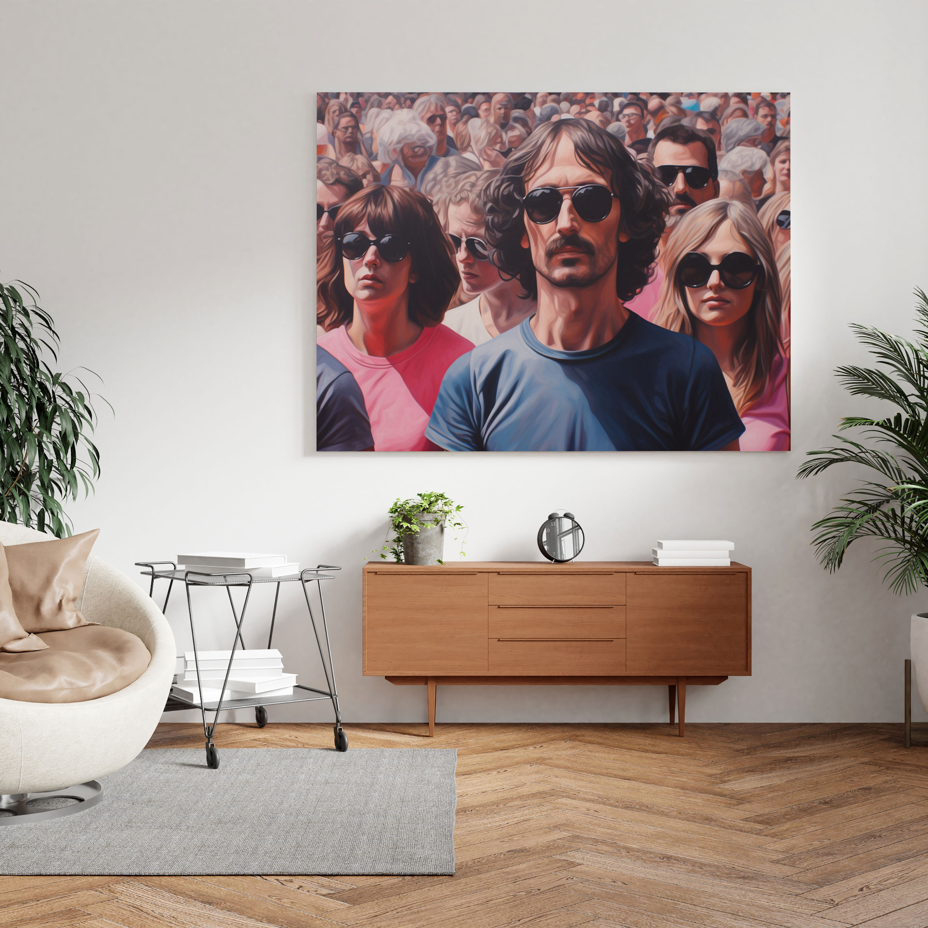 Pink Floyd Wandkunst - Realistische Musikfestivalmenge - Wanddekoration