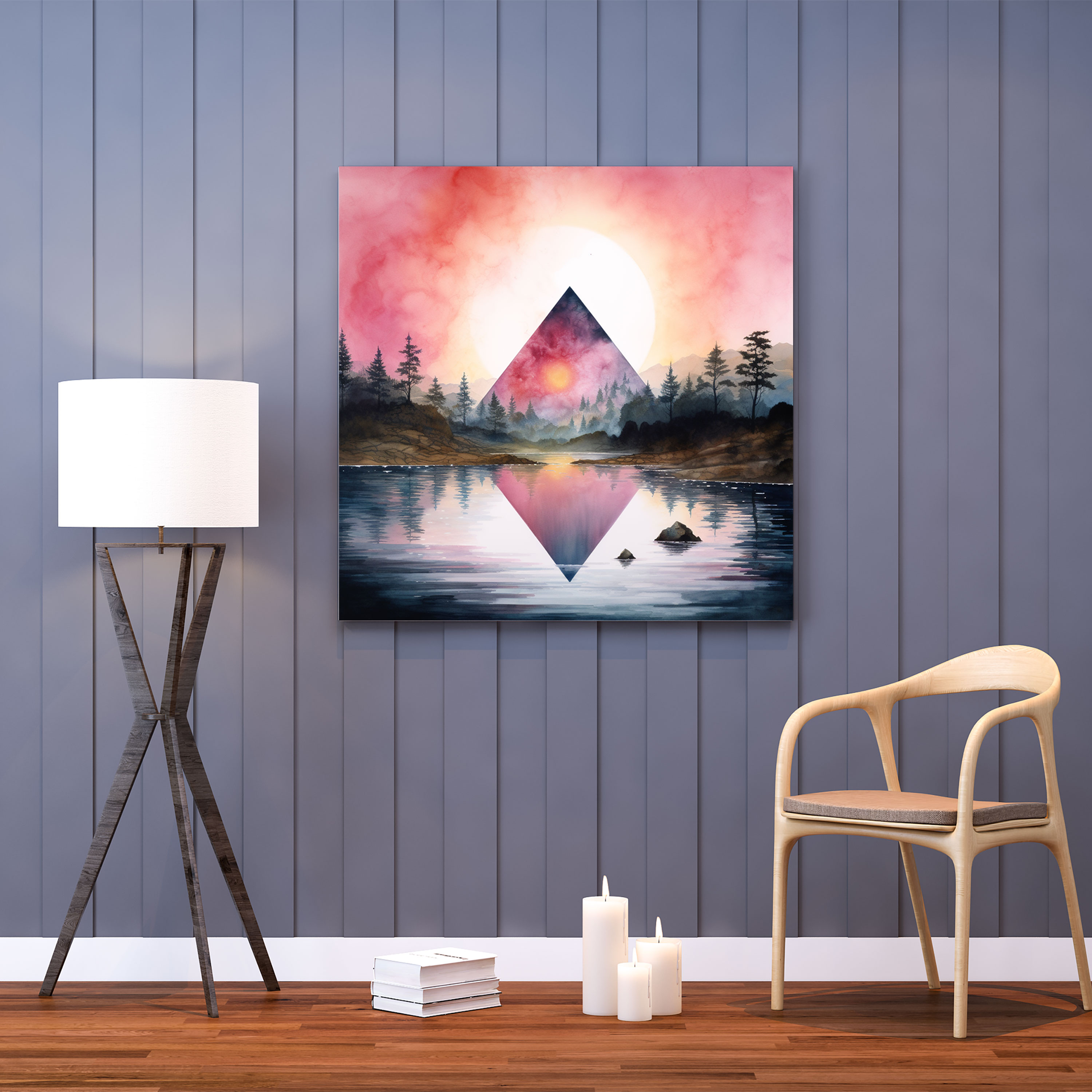 Leinwandbild Pink Floyd - Ruhevolle Dark Side Landschaft - Wanddekoration Leinwand Wandkunst
