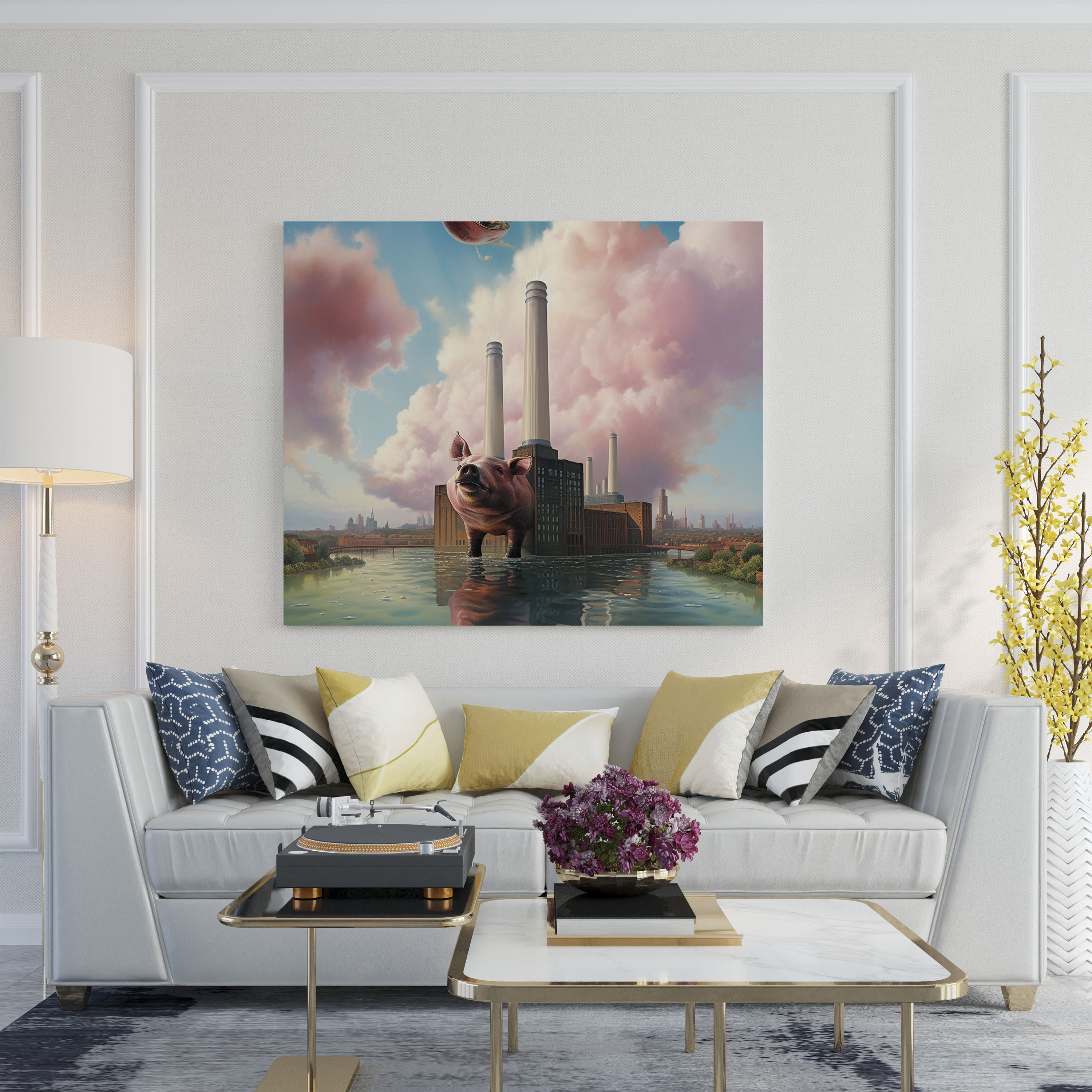 Pink Floyd surreales Ölgemälde Wandkunst - Wanddekoration Leinwandbild