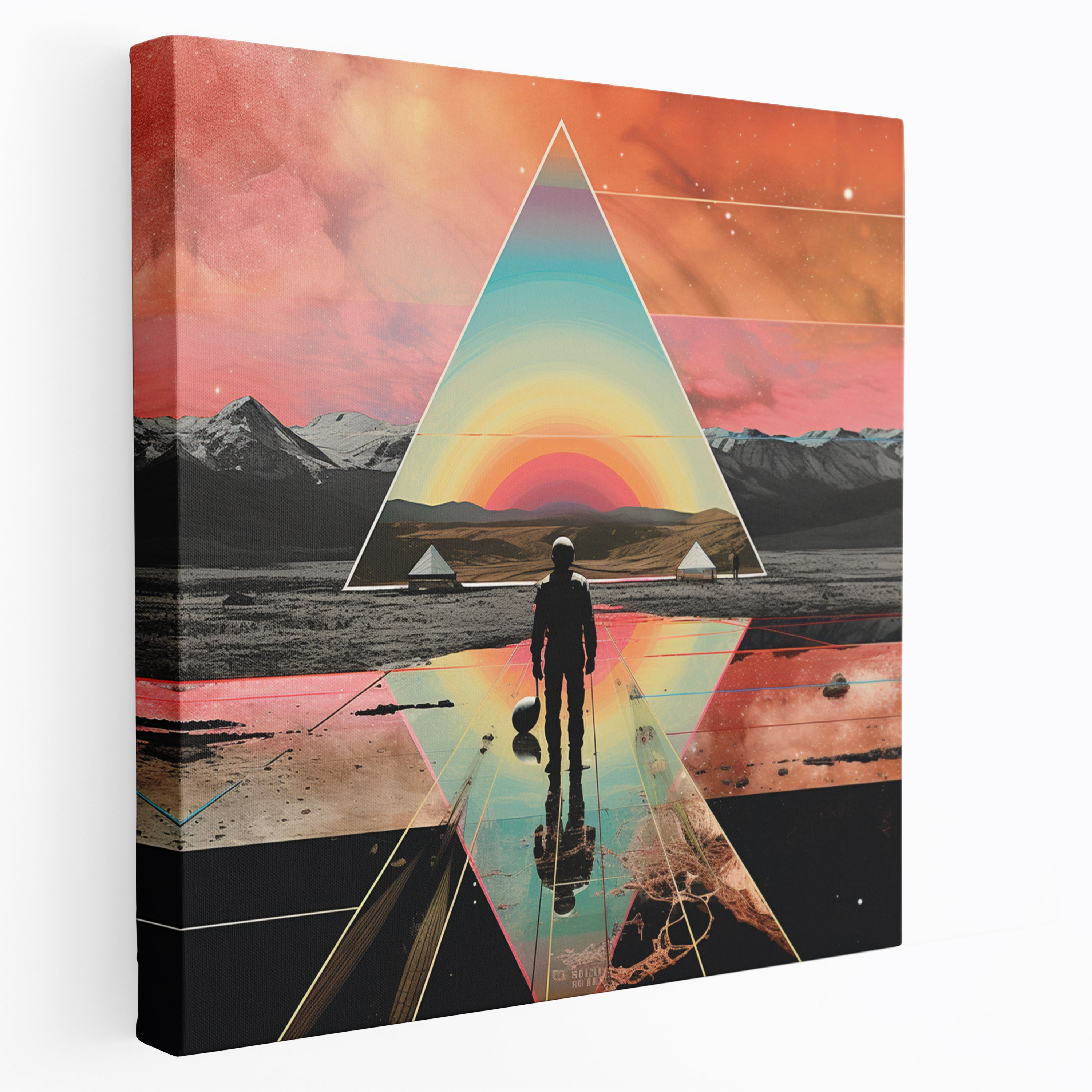 Leinwandbild Collage der Pink Floyd Album Cover - Wanddekoration Druck auf Leinwand