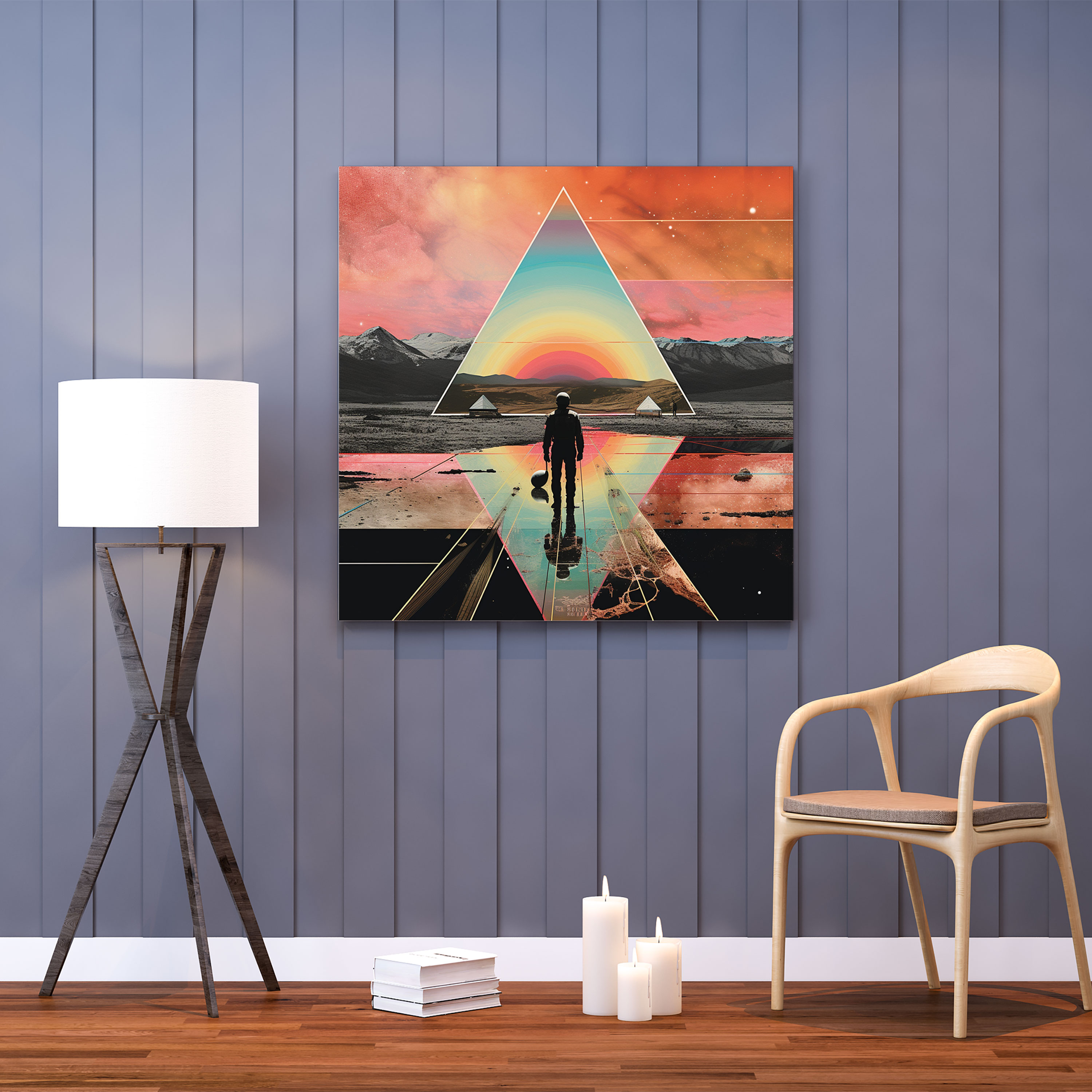 Leinwandbild Collage der Pink Floyd Album Cover - Wanddekoration Druck auf Leinwand