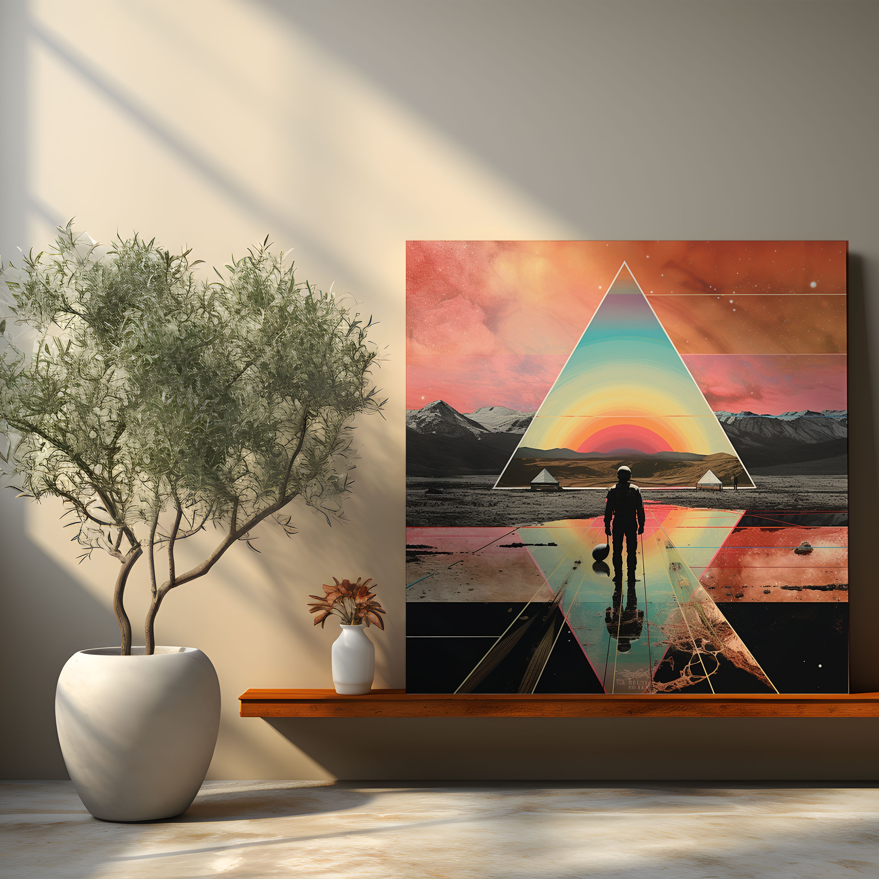 Leinwandbild Collage der Pink Floyd Album Cover - Wanddekoration Druck auf Leinwand