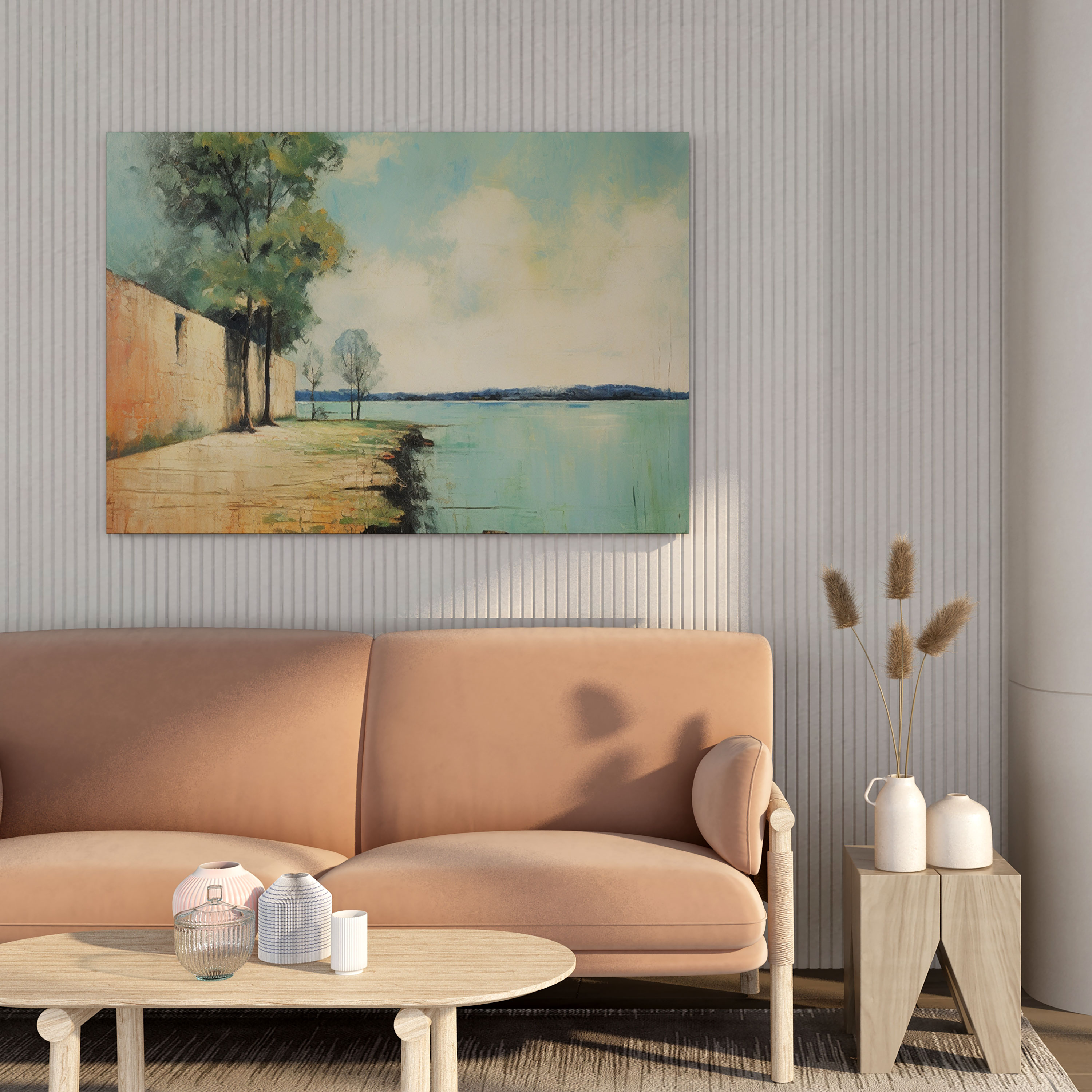 Leinwandbild Pink Floyd Impressionistische Landschaft - Pink Floyd Wohnkultur
