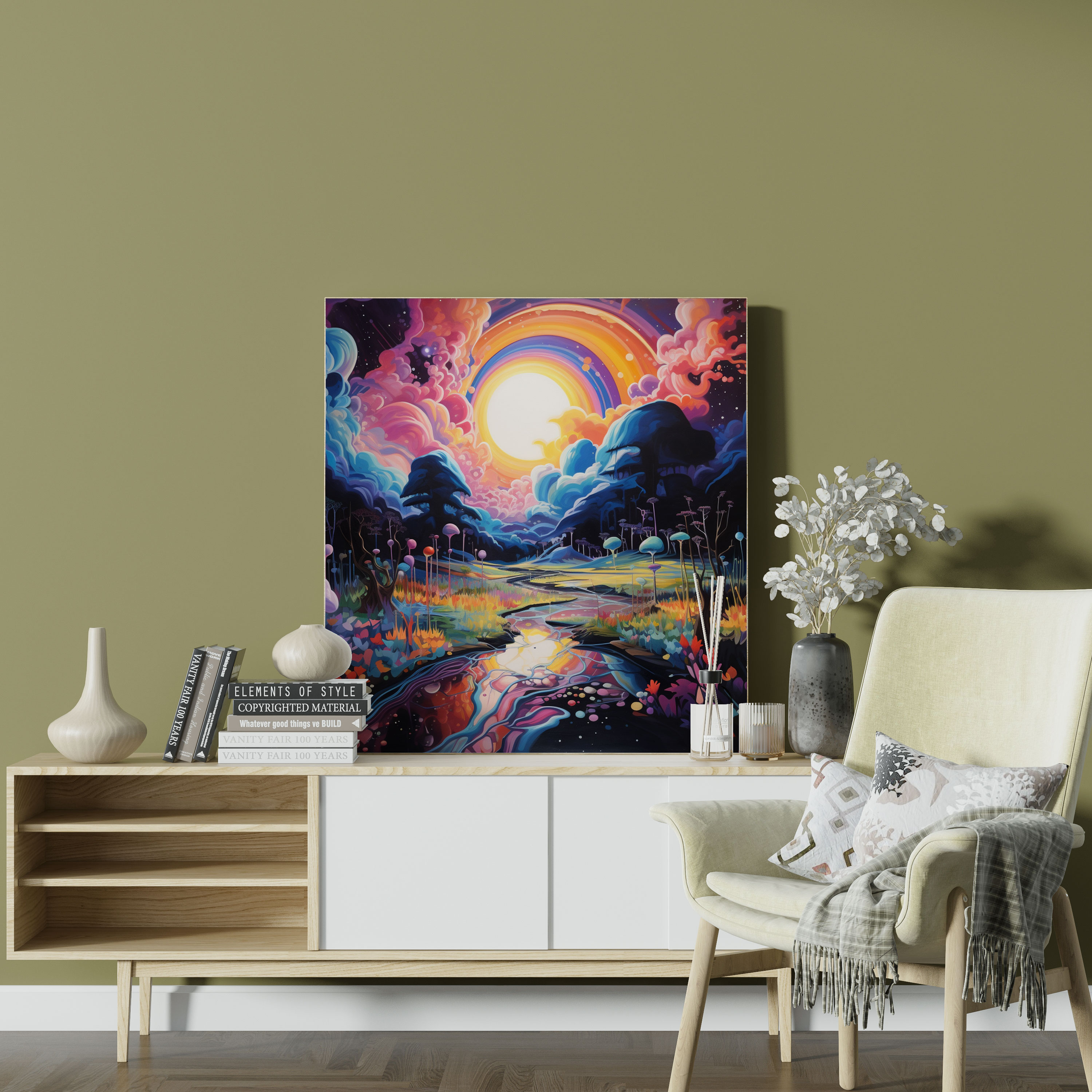 Psychedelische Explosion von Pink Floyd Leinwandbild – Wandkunst Leinwand