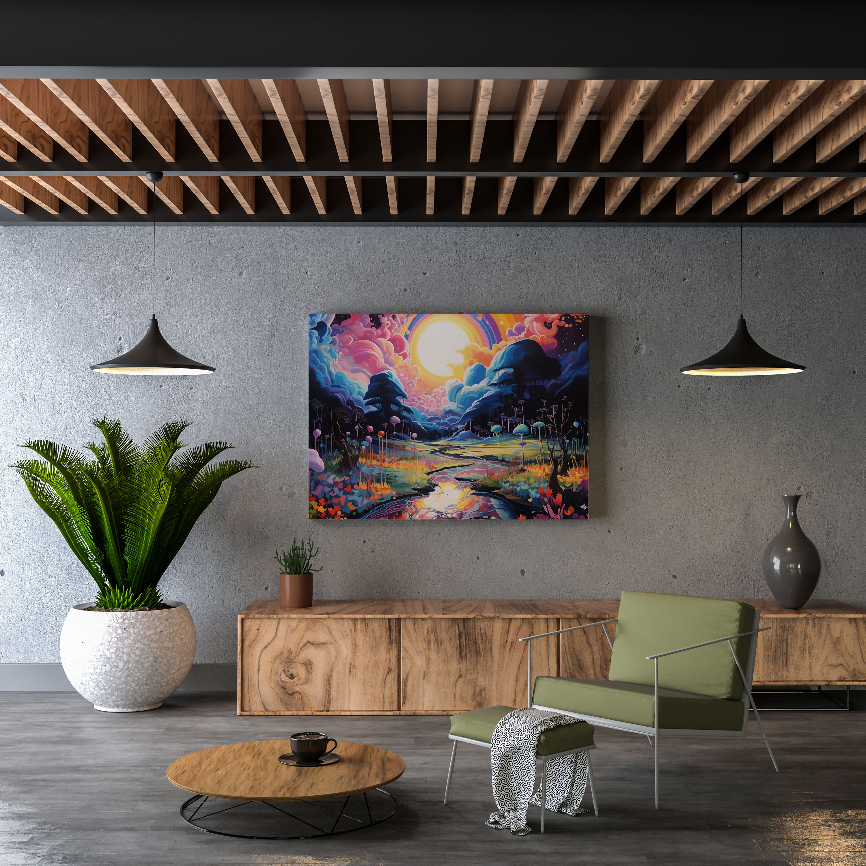 Psychedelische Explosion von Pink Floyd Leinwandbild – Wandkunst Leinwand