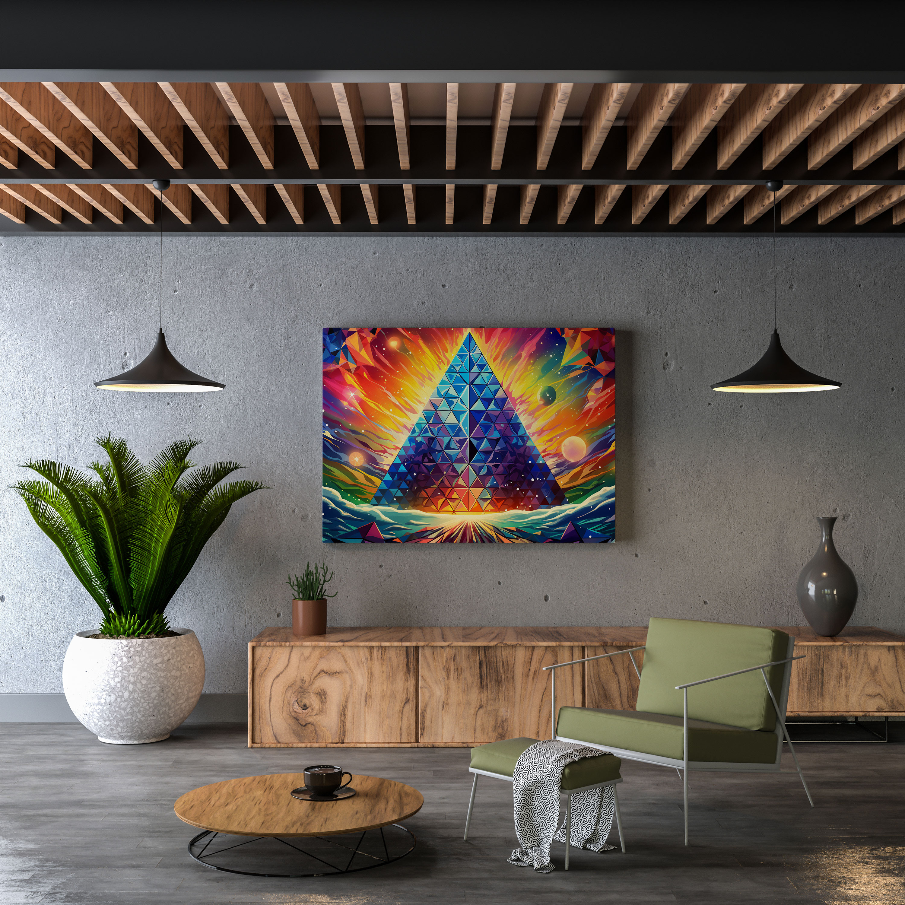 Leinwandbild Pink Floyd - Psychedelisches Prismen-Design - Zuhause Dekoration Leinwand-Wandkunst Psychedelisch